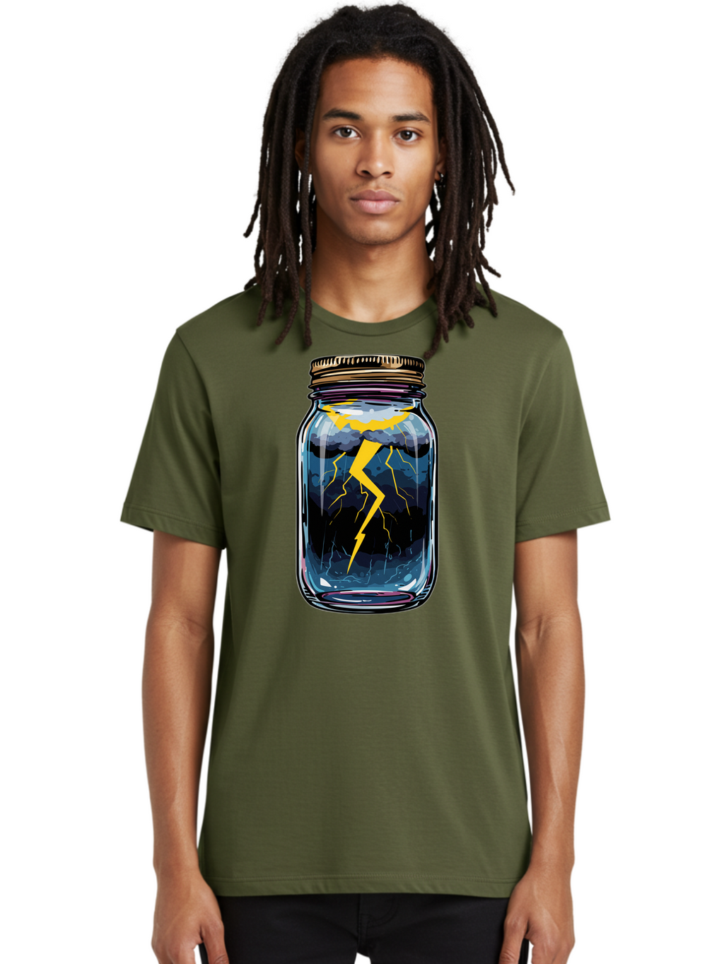 Lightning-In-A-Jar-1 Men'S Graphic Tee, 100% Cotton, Comfortable Casual Summer Wear, Machine Washable, Vintage Camera, Old Camera, Antique Camera, Black Camera, Classic Photography, Photography Equipment, Nostalgic Device, Film Camera, Bam773