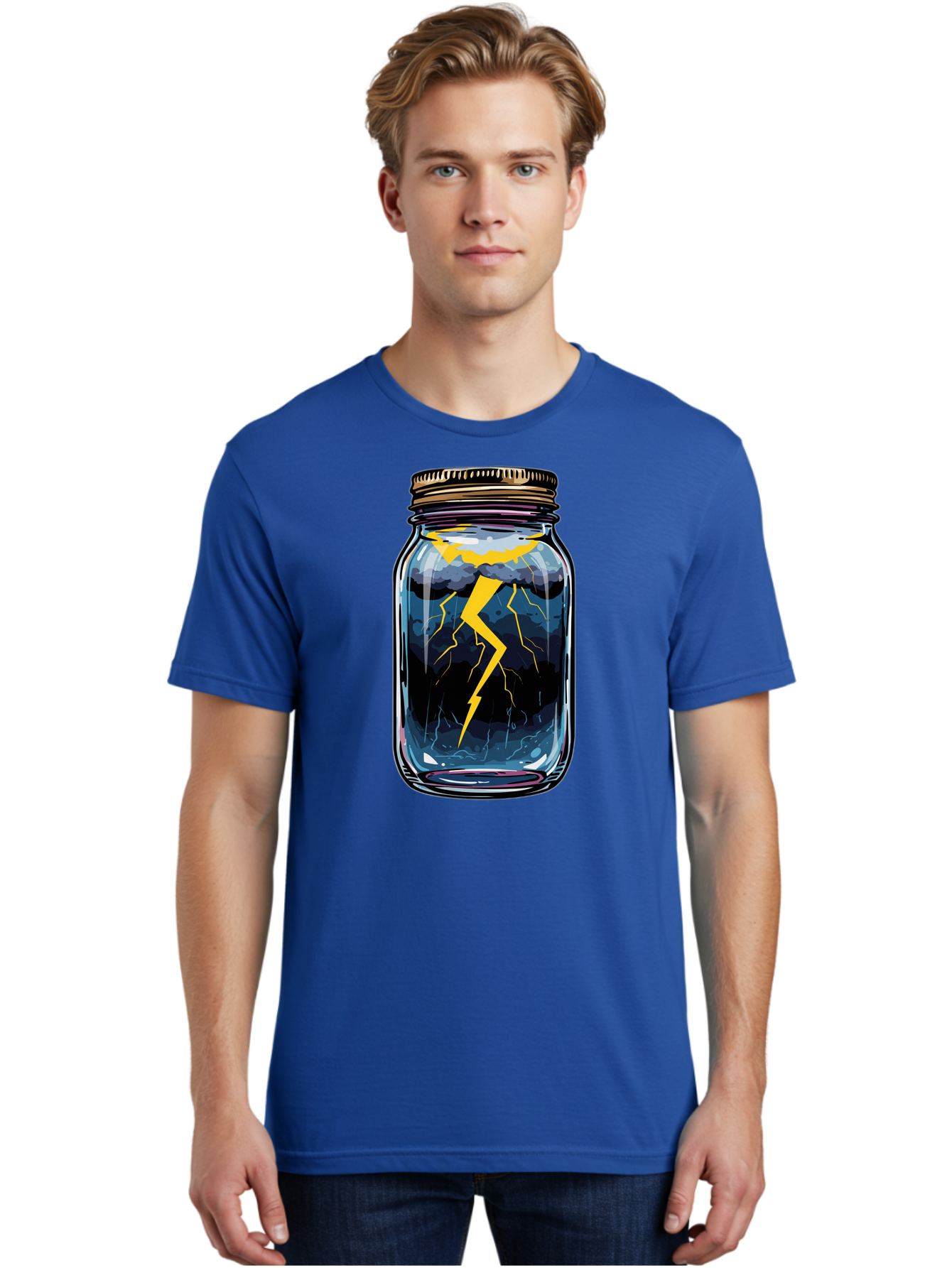 Lightning-In-A-Jar-1 Men'S Graphic Tee, 100% Cotton, Comfortable Casual Summer Wear, Machine Washable, Vintage Camera, Old Camera, Antique Camera, Black Camera, Classic Photography, Photography Equipment, Nostalgic Device, Film Camera, Bam773