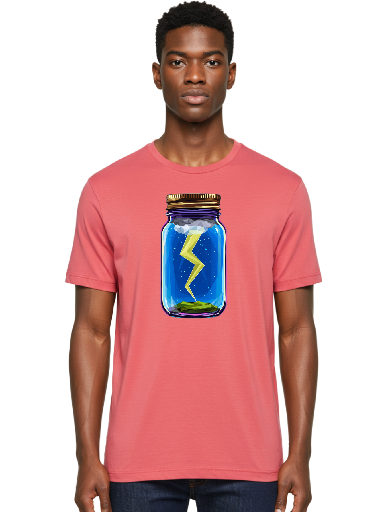 Lightning-In-A-Jar-2 Men'S Graphic Tee, 100% Cotton, Comfortable Casual Summer Wear, Machine Washable, Vintage Camera, Old Camera, Antique Camera, Black Camera, Classic Photography, Photography Equipment, Nostalgic Device, Film Camera, Bam774