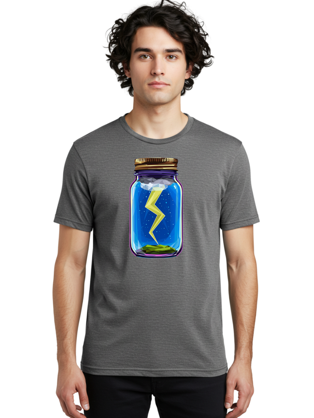 Lightning-In-A-Jar-2 Men'S Graphic Tee, 100% Cotton, Comfortable Casual Summer Wear, Machine Washable, Vintage Camera, Old Camera, Antique Camera, Black Camera, Classic Photography, Photography Equipment, Nostalgic Device, Film Camera, Bam774