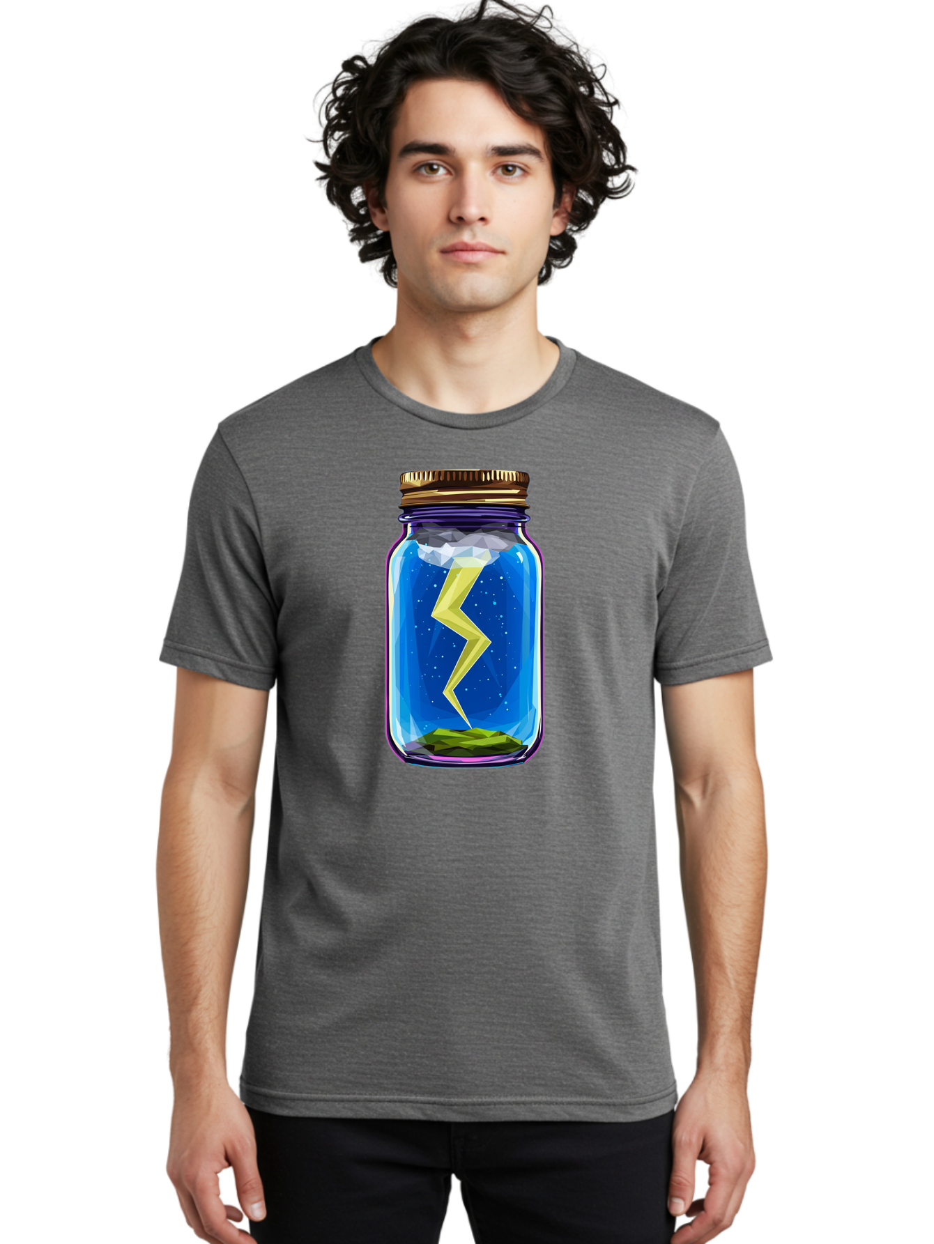 Lightning-In-A-Jar-2 Men'S Graphic Tee, 100% Cotton, Comfortable Casual Summer Wear, Machine Washable, Vintage Camera, Old Camera, Antique Camera, Black Camera, Classic Photography, Photography Equipment, Nostalgic Device, Film Camera, Bam774
