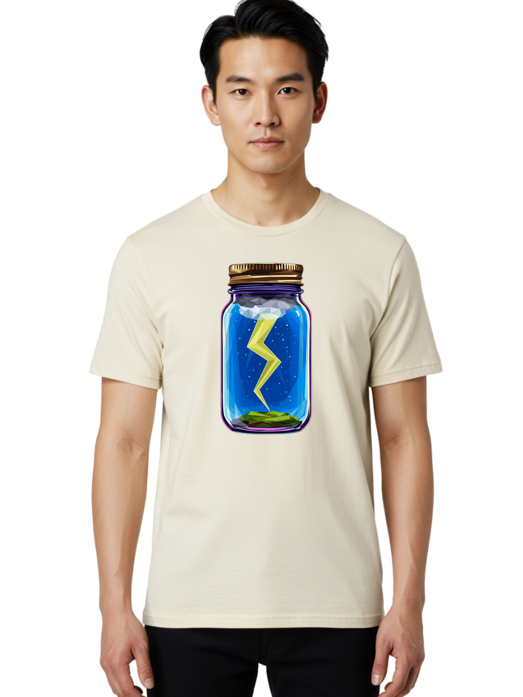 Lightning-In-A-Jar-2 Men'S Graphic Tee, 100% Cotton, Comfortable Casual Summer Wear, Machine Washable, Vintage Camera, Old Camera, Antique Camera, Black Camera, Classic Photography, Photography Equipment, Nostalgic Device, Film Camera, Bam774