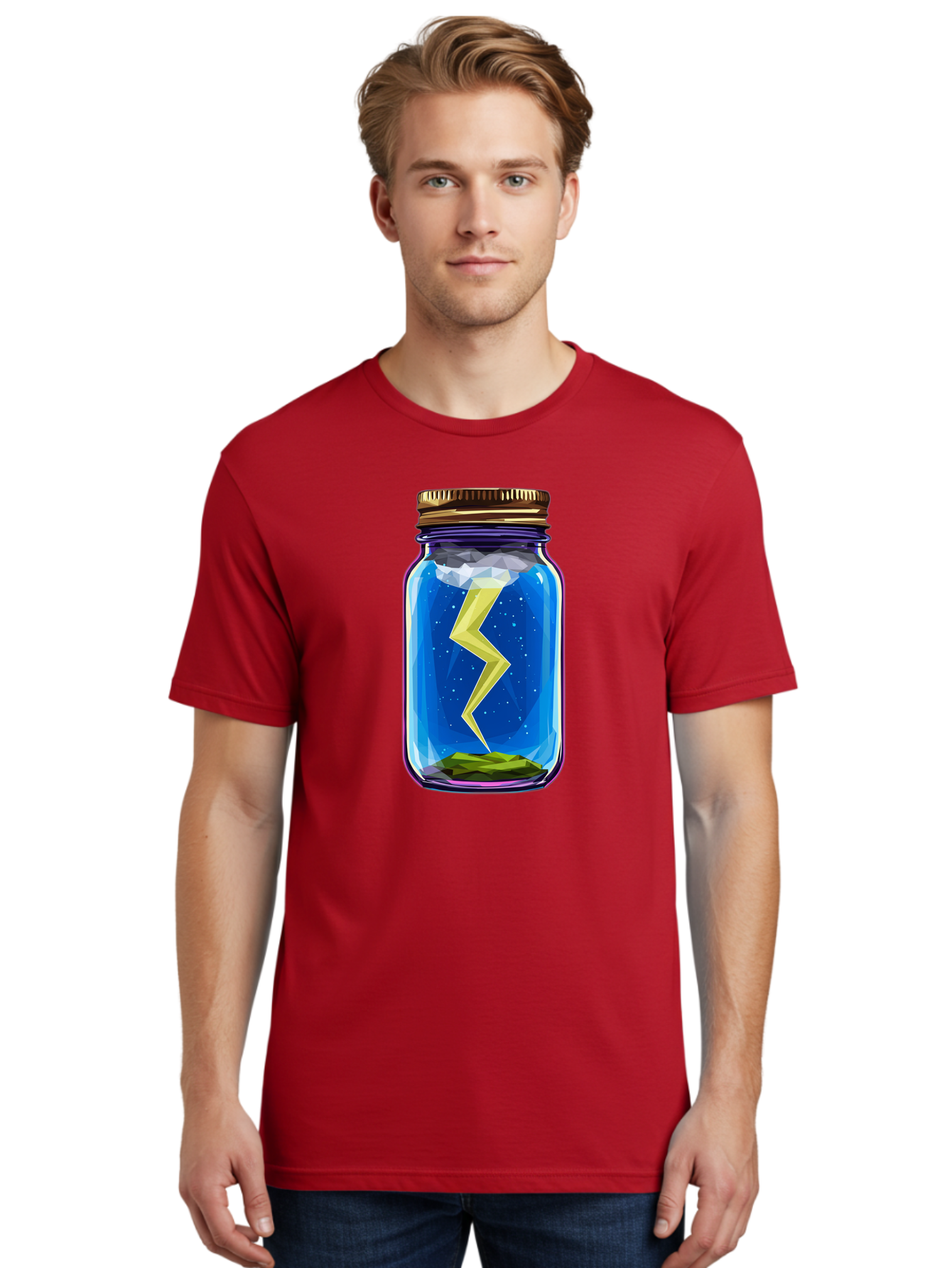 Lightning-In-A-Jar-2 Men'S Graphic Tee, 100% Cotton, Comfortable Casual Summer Wear, Machine Washable, Vintage Camera, Old Camera, Antique Camera, Black Camera, Classic Photography, Photography Equipment, Nostalgic Device, Film Camera, Bam774
