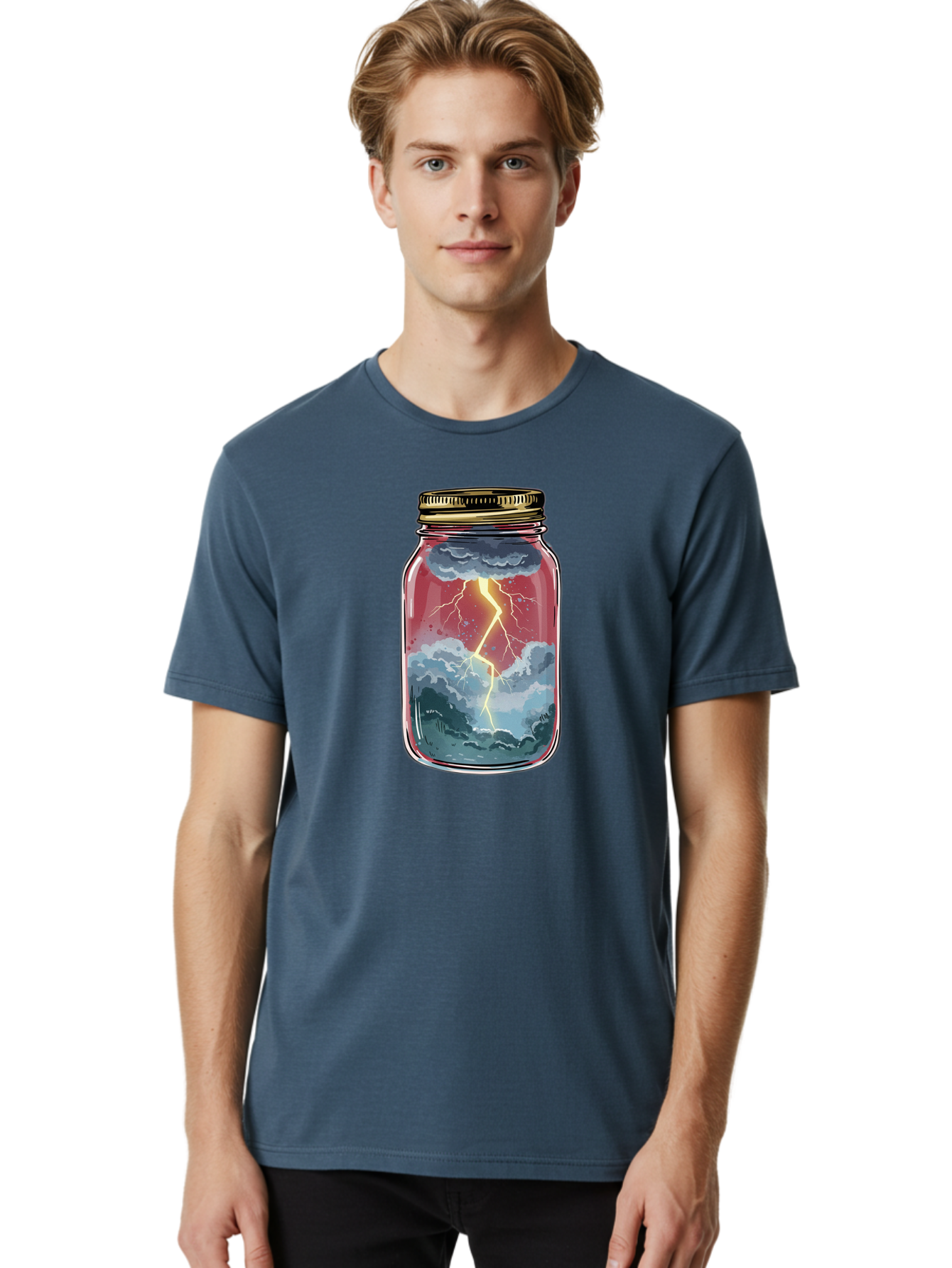 Lightning-In-A-Jar-3 Men'S Graphic Tee, 100% Cotton, Comfortable Casual Summer Wear, Machine Washable, Vintage Camera, Old Camera, Antique Camera, Black Camera, Classic Photography, Photography Equipment, Nostalgic Device, Film Camera, Bam775
