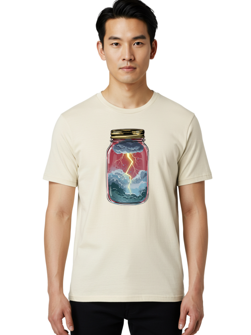 Lightning-In-A-Jar-3 Men'S Graphic Tee, 100% Cotton, Comfortable Casual Summer Wear, Machine Washable, Vintage Camera, Old Camera, Antique Camera, Black Camera, Classic Photography, Photography Equipment, Nostalgic Device, Film Camera, Bam775