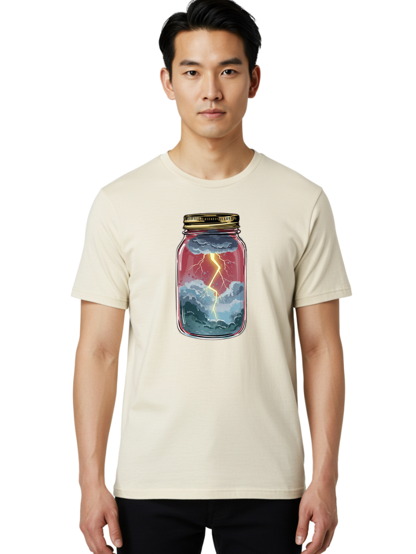 Lightning-In-A-Jar-3 Men'S Graphic Tee, 100% Cotton, Comfortable Casual Summer Wear, Machine Washable, Vintage Camera, Old Camera, Antique Camera, Black Camera, Classic Photography, Photography Equipment, Nostalgic Device, Film Camera, Bam775