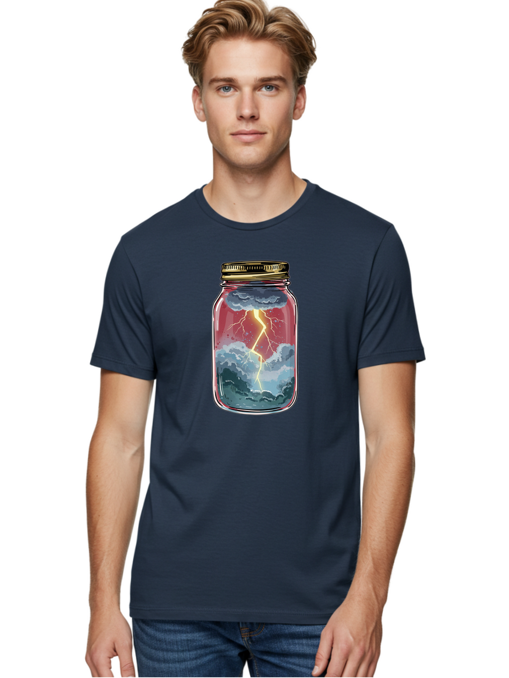 Lightning-In-A-Jar-3 Men'S Graphic Tee, 100% Cotton, Comfortable Casual Summer Wear, Machine Washable, Vintage Camera, Old Camera, Antique Camera, Black Camera, Classic Photography, Photography Equipment, Nostalgic Device, Film Camera, Bam775