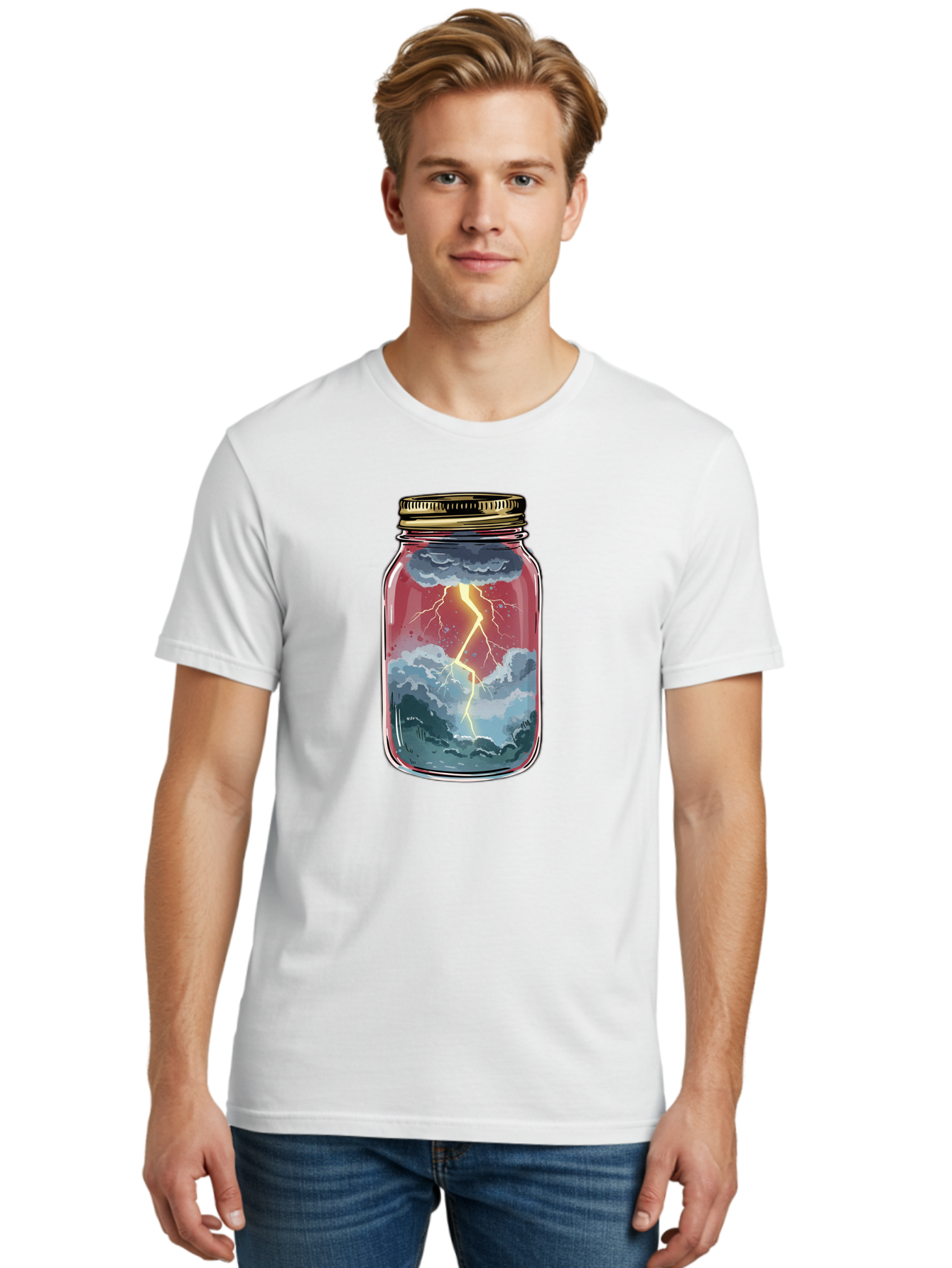 Lightning-In-A-Jar-3 Men'S Graphic Tee, 100% Cotton, Comfortable Casual Summer Wear, Machine Washable, Vintage Camera, Old Camera, Antique Camera, Black Camera, Classic Photography, Photography Equipment, Nostalgic Device, Film Camera, Bam775