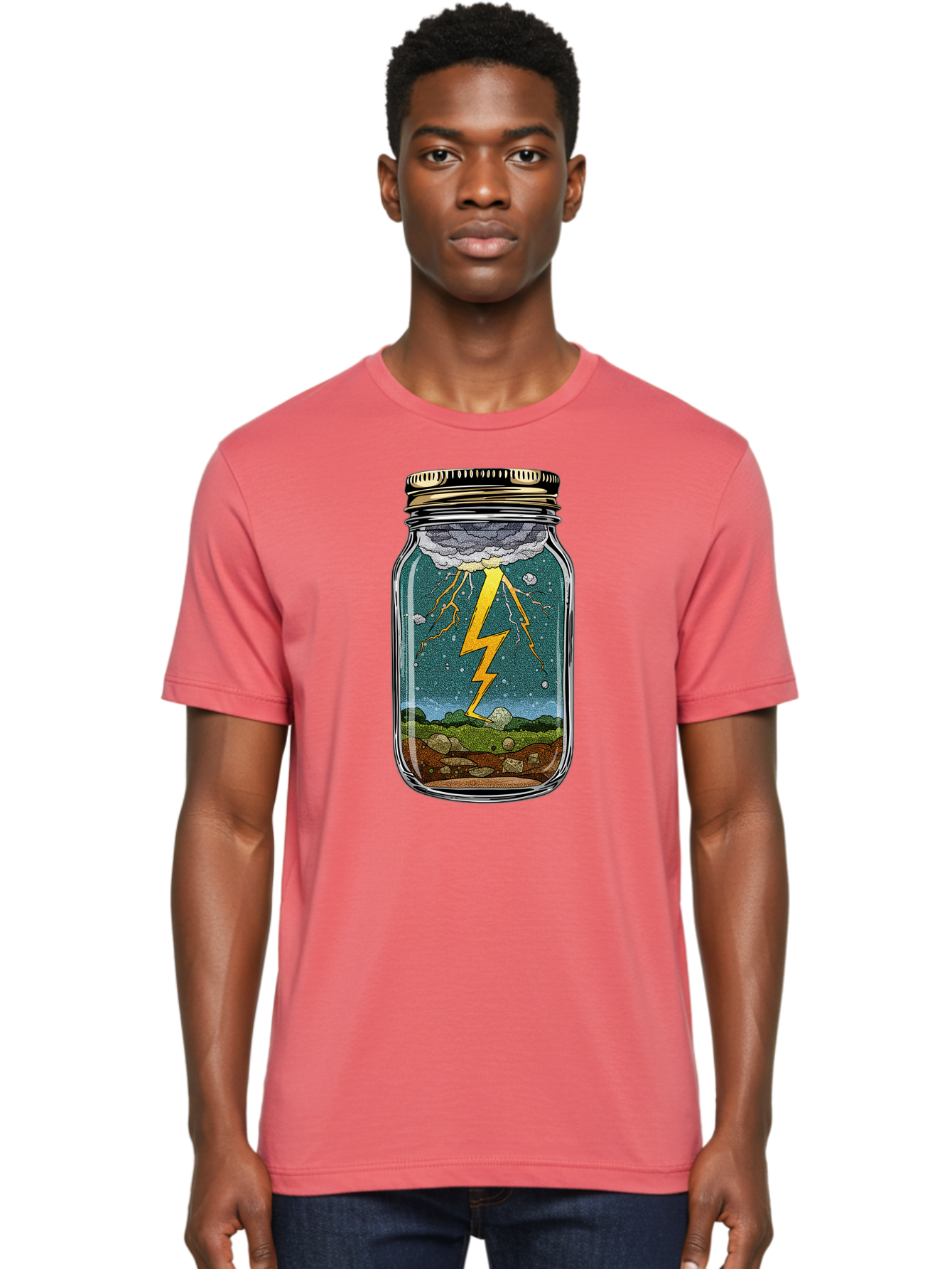 Lightning-In-A-Jar-4 Men'S Graphic Tee, 100% Cotton, Comfortable Casual Summer Wear, Machine Washable, Vintage Camera, Old Camera, Antique Camera, Black Camera, Classic Photography, Photography Equipment, Nostalgic Device, Film Camera, Bam776