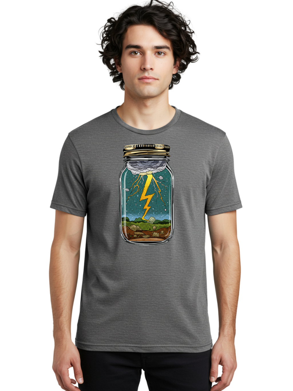 Lightning-In-A-Jar-4 Men'S Graphic Tee, 100% Cotton, Comfortable Casual Summer Wear, Machine Washable, Vintage Camera, Old Camera, Antique Camera, Black Camera, Classic Photography, Photography Equipment, Nostalgic Device, Film Camera, Bam776
