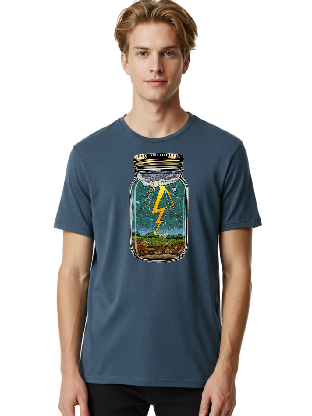 Lightning-In-A-Jar-4 Men'S Graphic Tee, 100% Cotton, Comfortable Casual Summer Wear, Machine Washable, Vintage Camera, Old Camera, Antique Camera, Black Camera, Classic Photography, Photography Equipment, Nostalgic Device, Film Camera, Bam776