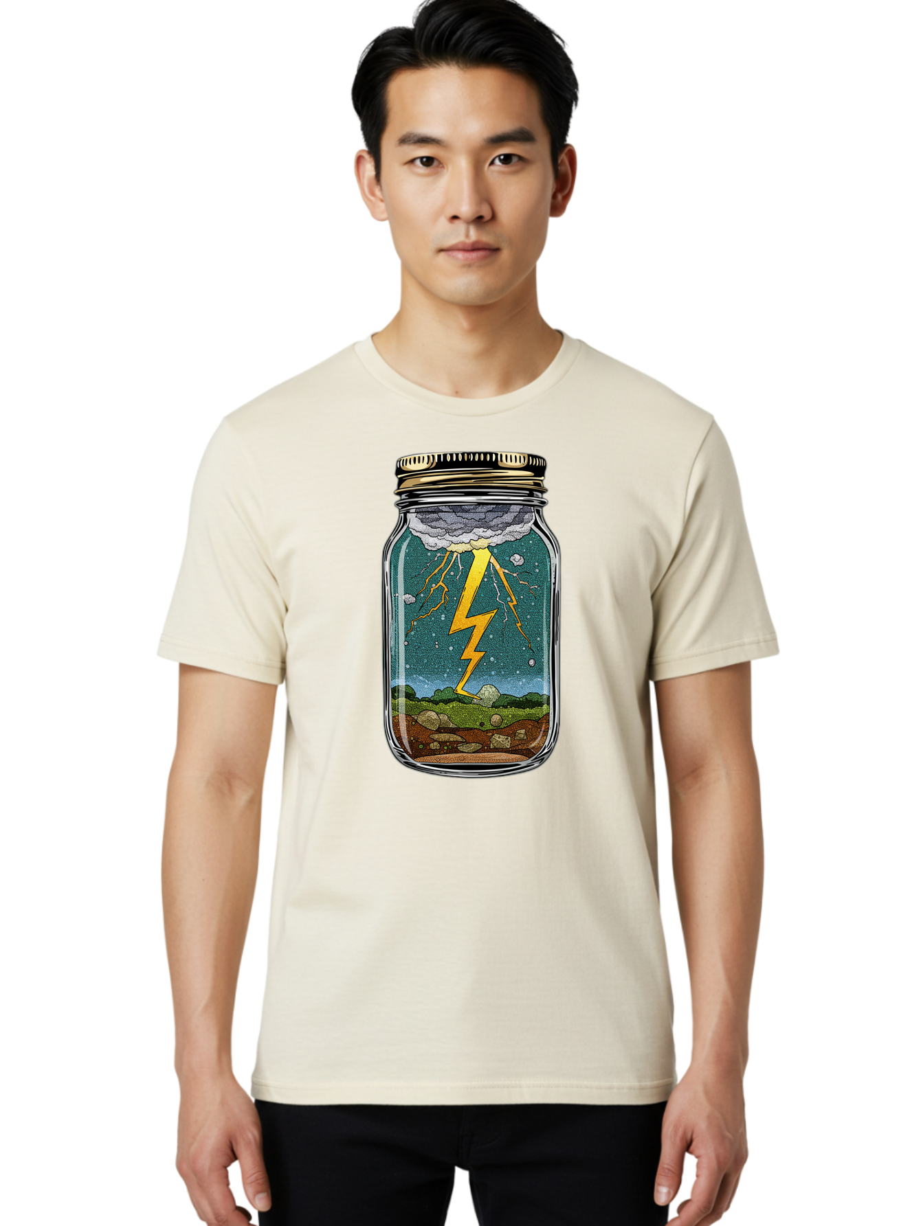 Lightning-In-A-Jar-4 Men'S Graphic Tee, 100% Cotton, Comfortable Casual Summer Wear, Machine Washable, Vintage Camera, Old Camera, Antique Camera, Black Camera, Classic Photography, Photography Equipment, Nostalgic Device, Film Camera, Bam776