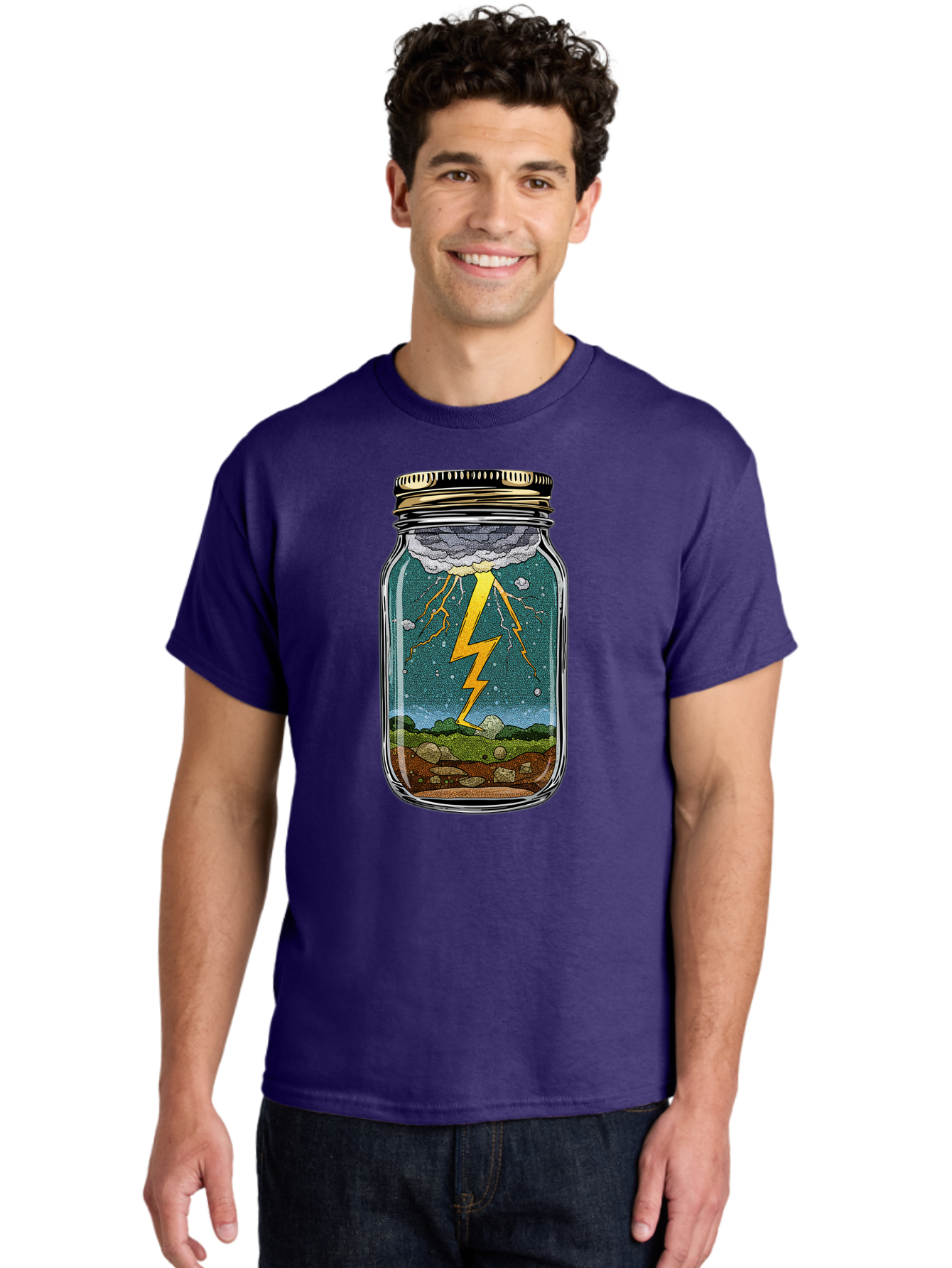 Lightning-In-A-Jar-4 Men'S Graphic Tee, 100% Cotton, Comfortable Casual Summer Wear, Machine Washable, Vintage Camera, Old Camera, Antique Camera, Black Camera, Classic Photography, Photography Equipment, Nostalgic Device, Film Camera, Bam776