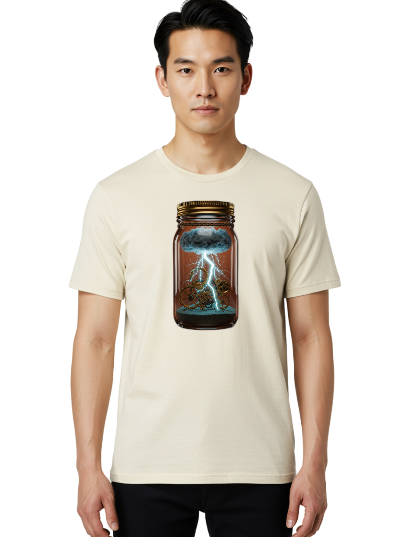Lightning-In-A-Jar-5 Men'S Graphic Tee, 100% Cotton, Comfortable Casual Summer Wear, Machine Washable, Vintage Camera, Old Camera, Antique Camera, Black Camera, Classic Photography, Photography Equipment, Nostalgic Device, Film Camera, Bam777