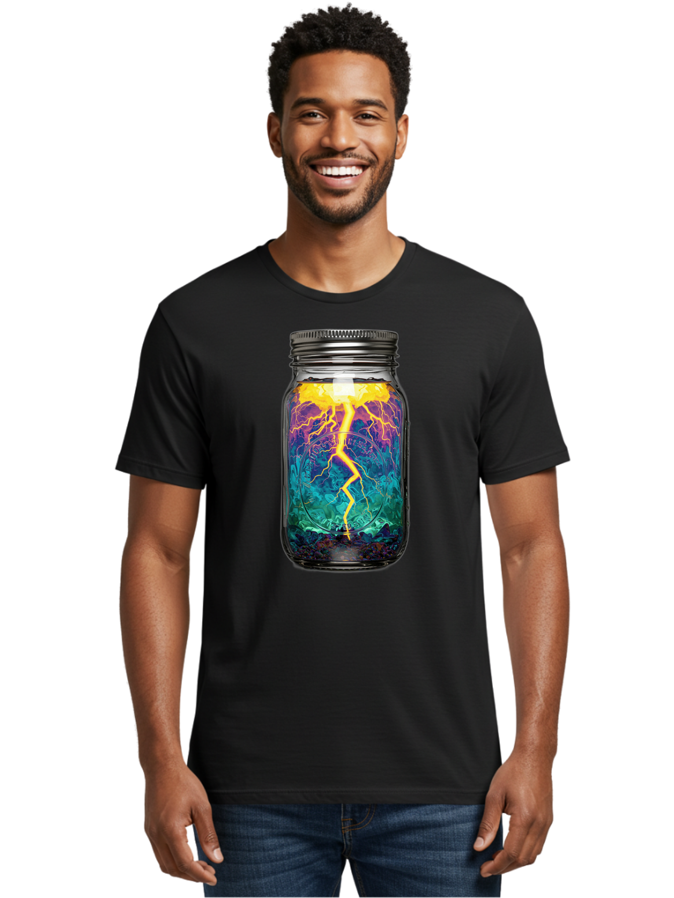 Lightning-In-A-Jar-6 Men'S Graphic Tee, 100% Cotton, Comfortable Casual Summer Wear, Machine Washable, Vintage Camera, Old Camera, Antique Camera, Black Camera, Classic Photography, Photography Equipment, Nostalgic Device, Film Camera, Bam778