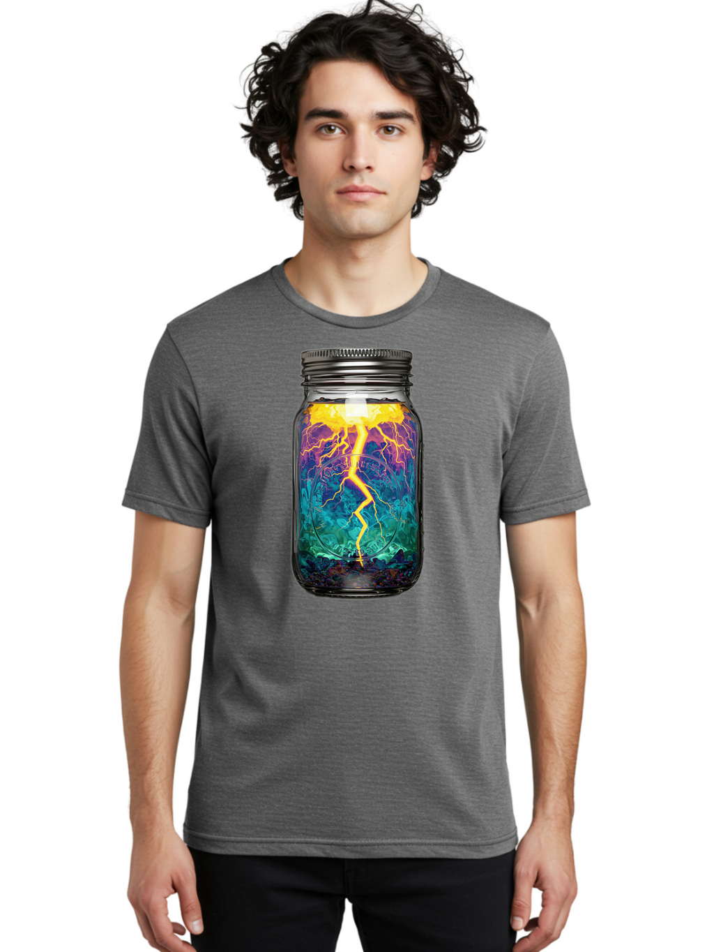 Lightning-In-A-Jar-6 Men'S Graphic Tee, 100% Cotton, Comfortable Casual Summer Wear, Machine Washable, Vintage Camera, Old Camera, Antique Camera, Black Camera, Classic Photography, Photography Equipment, Nostalgic Device, Film Camera, Bam778