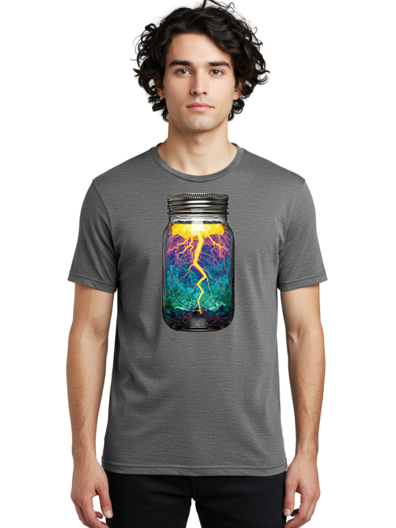 Lightning-In-A-Jar-6 Men'S Graphic Tee, 100% Cotton, Comfortable Casual Summer Wear, Machine Washable, Vintage Camera, Old Camera, Antique Camera, Black Camera, Classic Photography, Photography Equipment, Nostalgic Device, Film Camera, Bam778