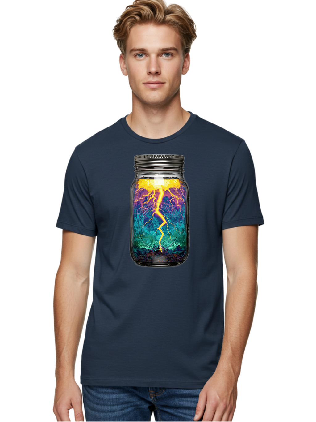Lightning-In-A-Jar-6 Men'S Graphic Tee, 100% Cotton, Comfortable Casual Summer Wear, Machine Washable, Vintage Camera, Old Camera, Antique Camera, Black Camera, Classic Photography, Photography Equipment, Nostalgic Device, Film Camera, Bam778