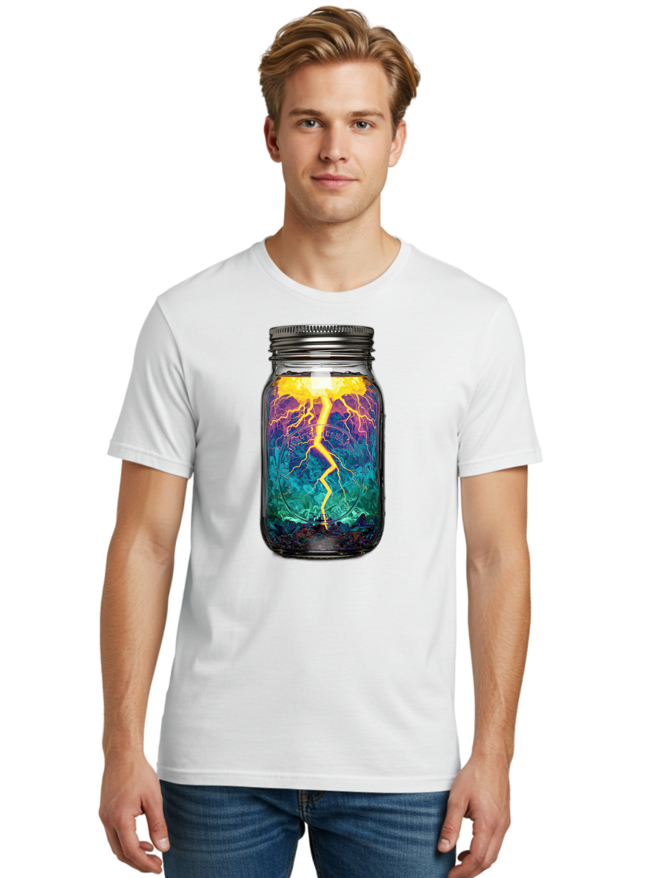 Lightning-In-A-Jar-6 Men'S Graphic Tee, 100% Cotton, Comfortable Casual Summer Wear, Machine Washable, Vintage Camera, Old Camera, Antique Camera, Black Camera, Classic Photography, Photography Equipment, Nostalgic Device, Film Camera, Bam778
