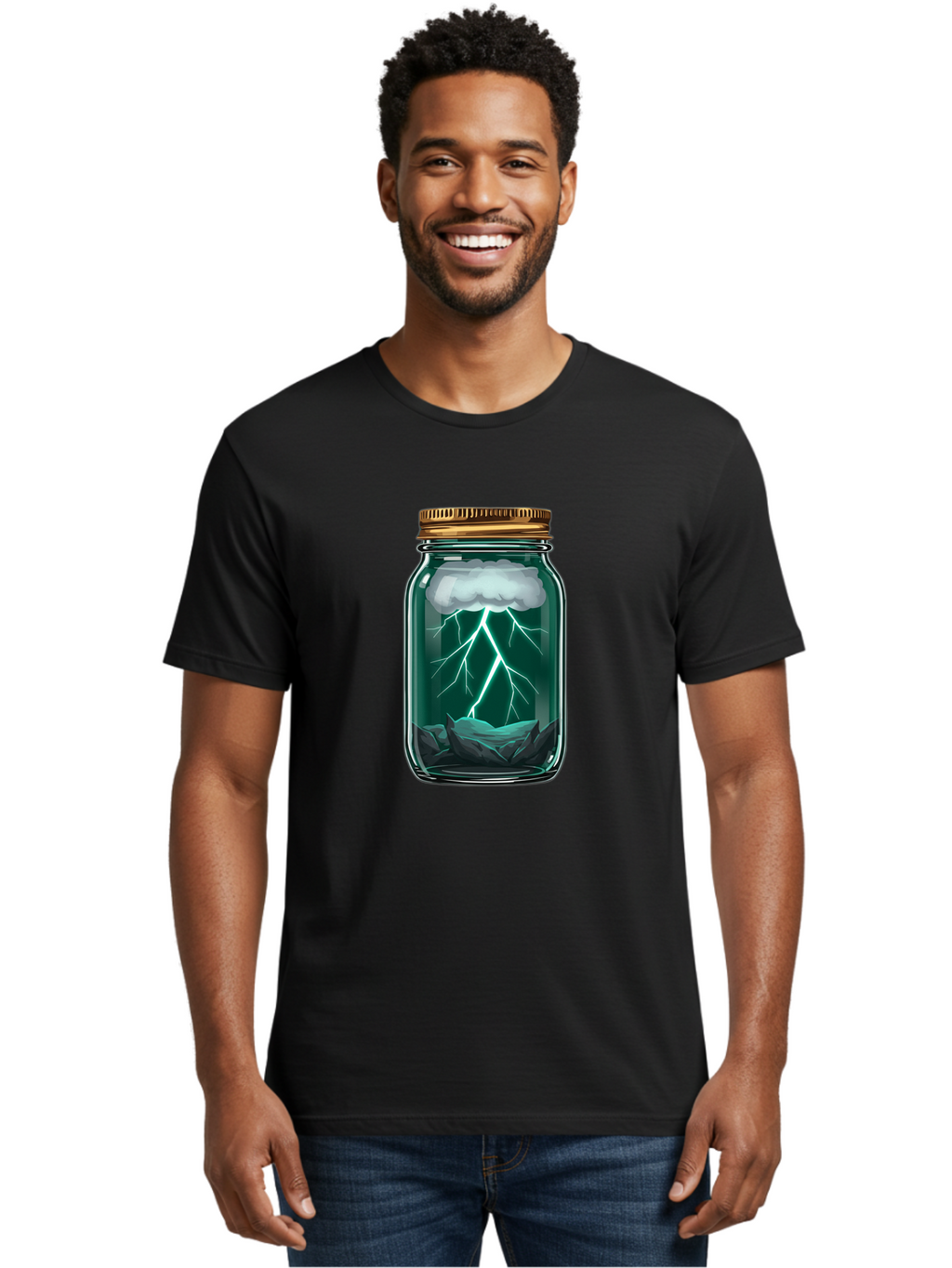 Lightning-In-A-Jar-7 Men'S Graphic Tee, 100% Cotton, Comfortable Casual Summer Wear, Machine Washable, Vintage Camera, Old Camera, Antique Camera, Black Camera, Classic Photography, Photography Equipment, Nostalgic Device, Film Camera, Bam779