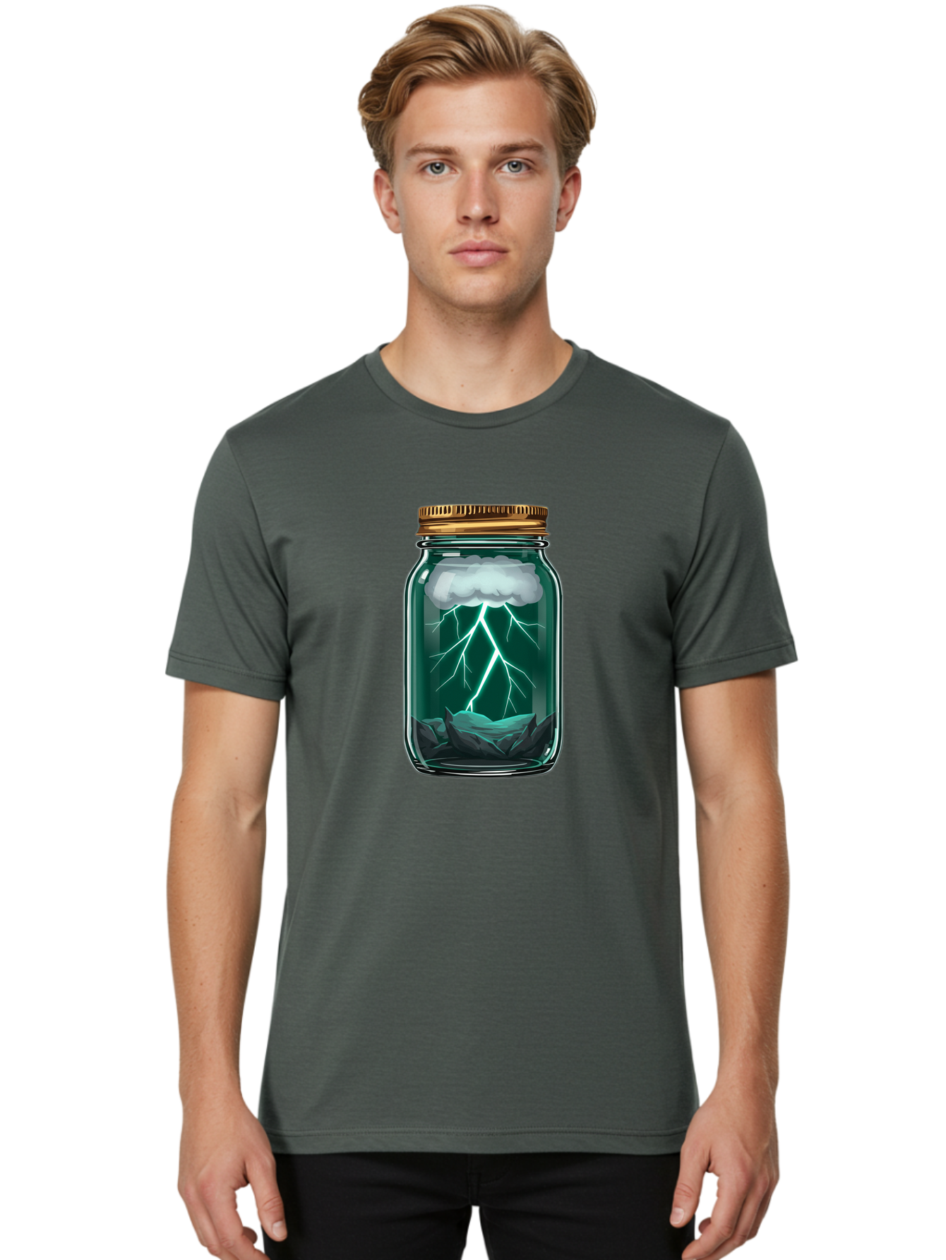 Lightning-In-A-Jar-7 Men'S Graphic Tee, 100% Cotton, Comfortable Casual Summer Wear, Machine Washable, Vintage Camera, Old Camera, Antique Camera, Black Camera, Classic Photography, Photography Equipment, Nostalgic Device, Film Camera, Bam779