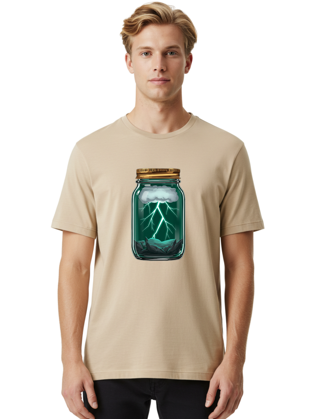 Lightning-In-A-Jar-7 Men'S Graphic Tee, 100% Cotton, Comfortable Casual Summer Wear, Machine Washable, Vintage Camera, Old Camera, Antique Camera, Black Camera, Classic Photography, Photography Equipment, Nostalgic Device, Film Camera, Bam779