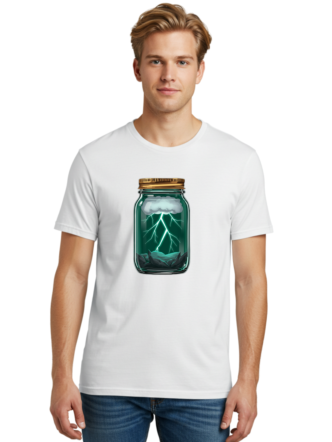 Lightning-In-A-Jar-7 Men'S Graphic Tee, 100% Cotton, Comfortable Casual Summer Wear, Machine Washable, Vintage Camera, Old Camera, Antique Camera, Black Camera, Classic Photography, Photography Equipment, Nostalgic Device, Film Camera, Bam779