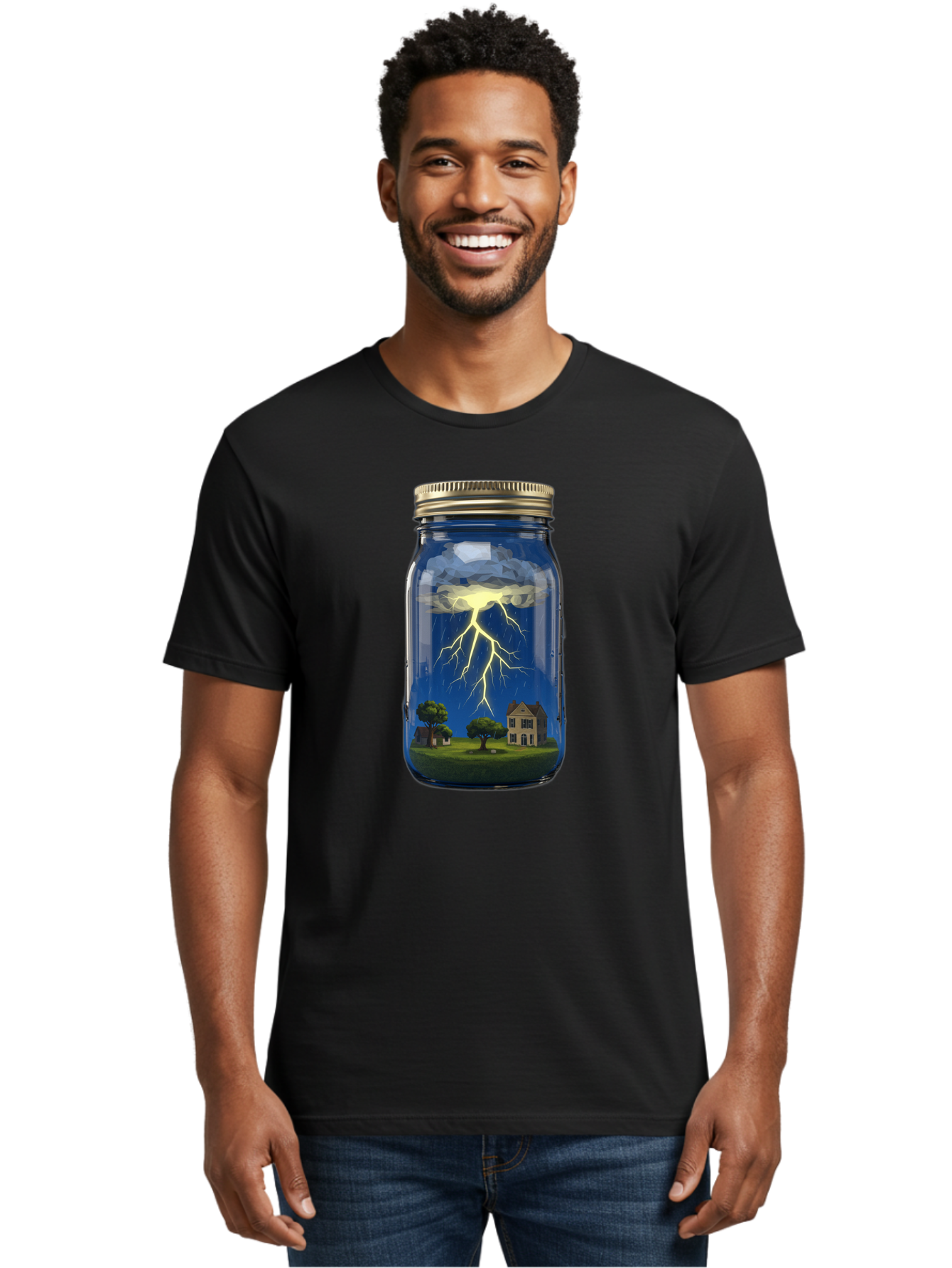 Lightning-In-A-Jar-8 Men'S Graphic Tee, 100% Cotton, Comfortable Casual Summer Wear, Machine Washable, Vintage Camera, Old Camera, Antique Camera, Black Camera, Classic Photography, Photography Equipment, Nostalgic Device, Film Camera, Bam780