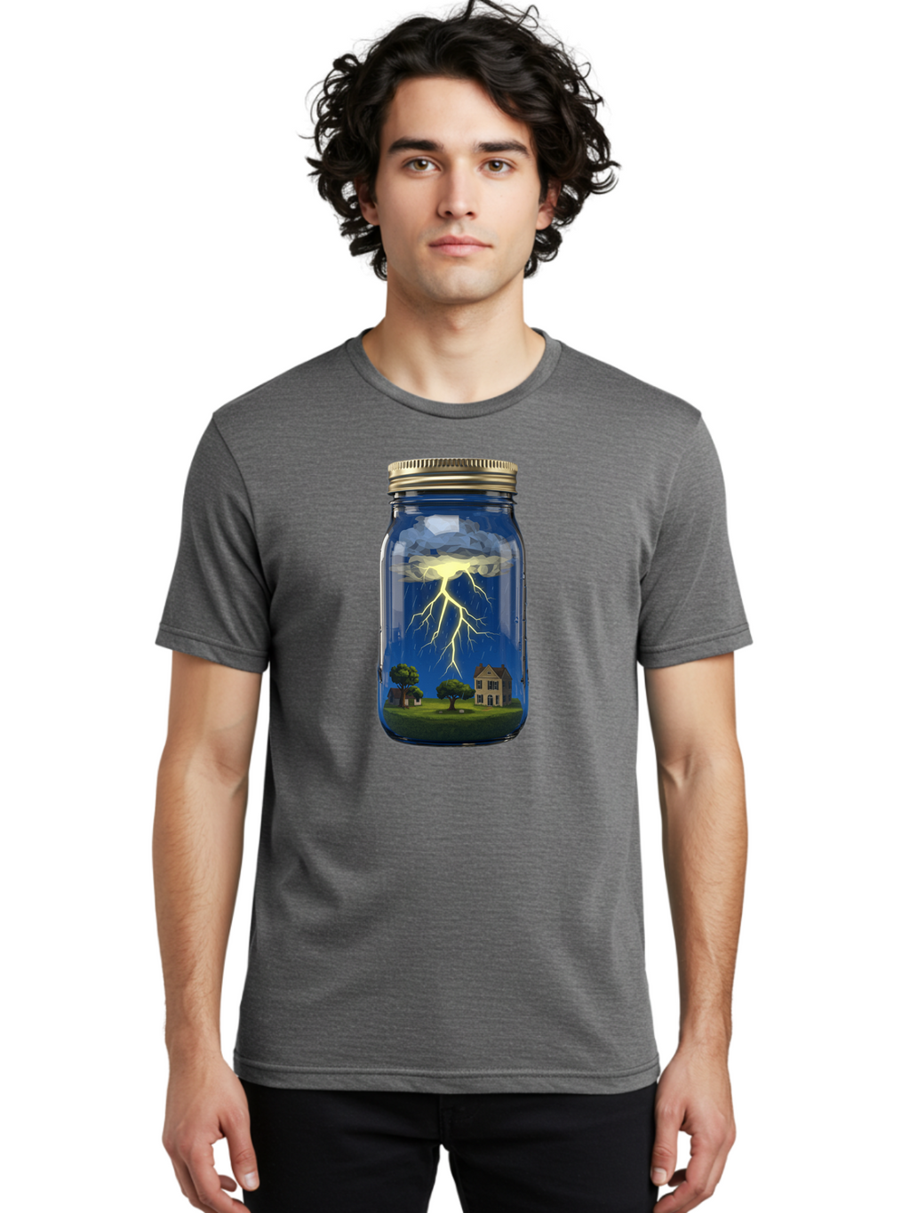 Lightning-In-A-Jar-8 Men'S Graphic Tee, 100% Cotton, Comfortable Casual Summer Wear, Machine Washable, Vintage Camera, Old Camera, Antique Camera, Black Camera, Classic Photography, Photography Equipment, Nostalgic Device, Film Camera, Bam780