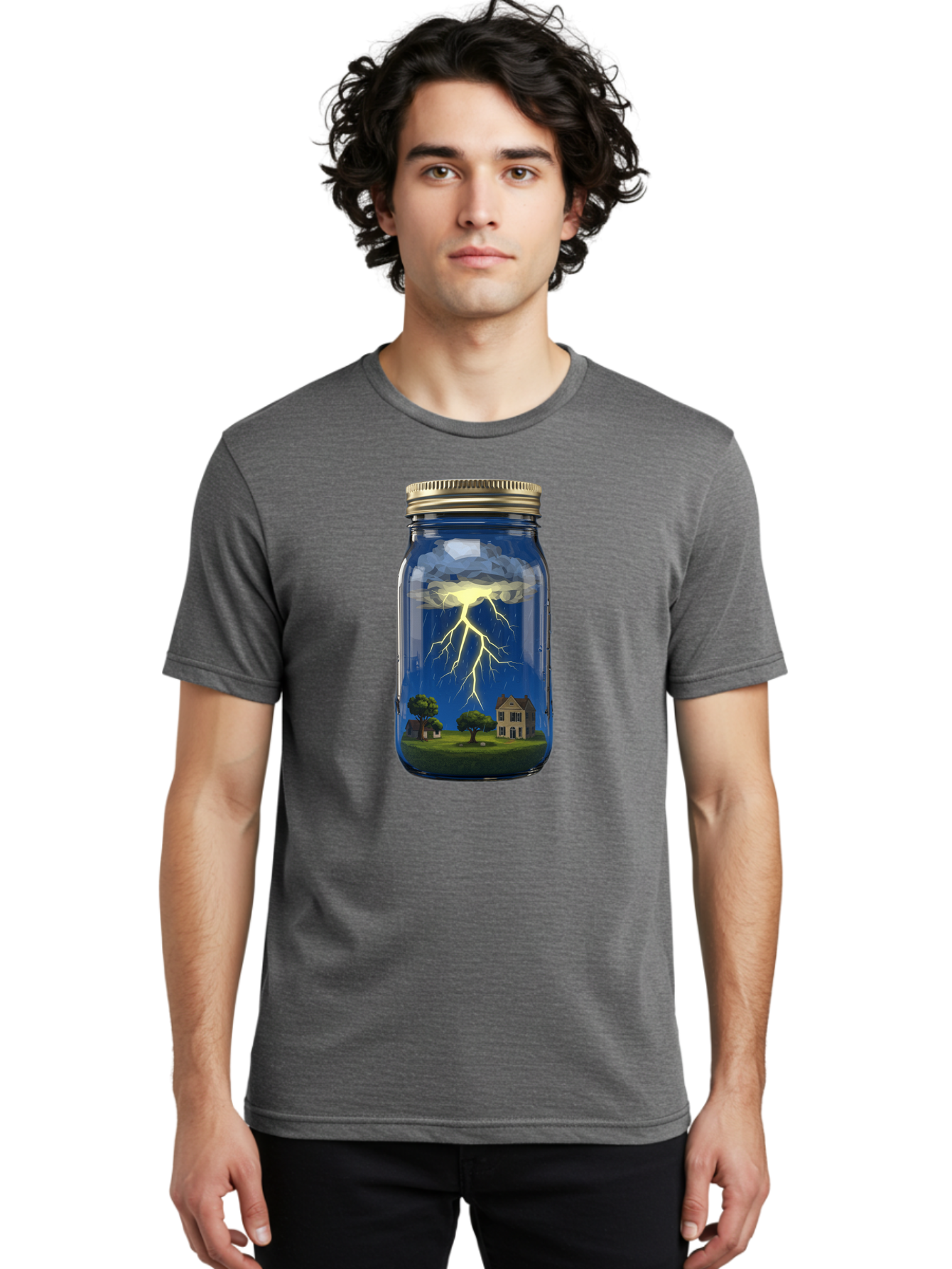 Lightning-In-A-Jar-8 Men'S Graphic Tee, 100% Cotton, Comfortable Casual Summer Wear, Machine Washable, Vintage Camera, Old Camera, Antique Camera, Black Camera, Classic Photography, Photography Equipment, Nostalgic Device, Film Camera, Bam780