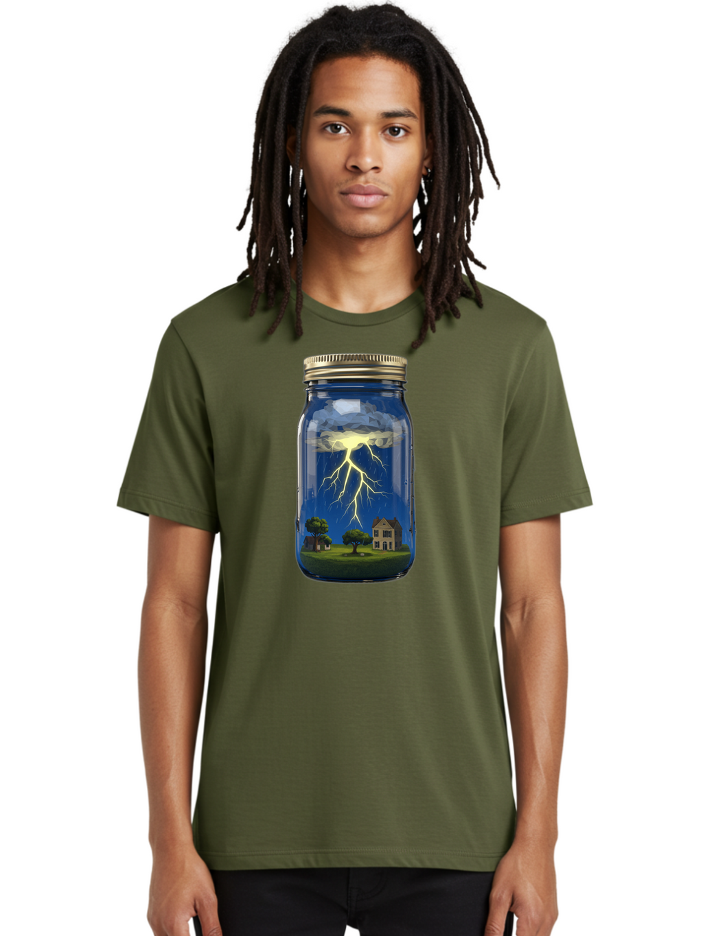 Lightning-In-A-Jar-8 Men'S Graphic Tee, 100% Cotton, Comfortable Casual Summer Wear, Machine Washable, Vintage Camera, Old Camera, Antique Camera, Black Camera, Classic Photography, Photography Equipment, Nostalgic Device, Film Camera, Bam780