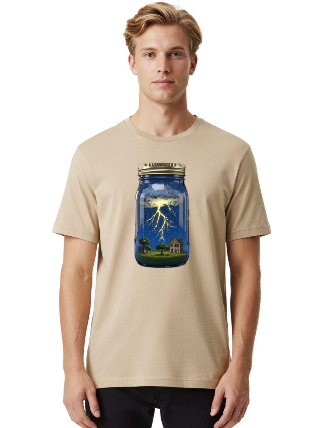 Lightning-In-A-Jar-8 Men'S Graphic Tee, 100% Cotton, Comfortable Casual Summer Wear, Machine Washable, Vintage Camera, Old Camera, Antique Camera, Black Camera, Classic Photography, Photography Equipment, Nostalgic Device, Film Camera, Bam780