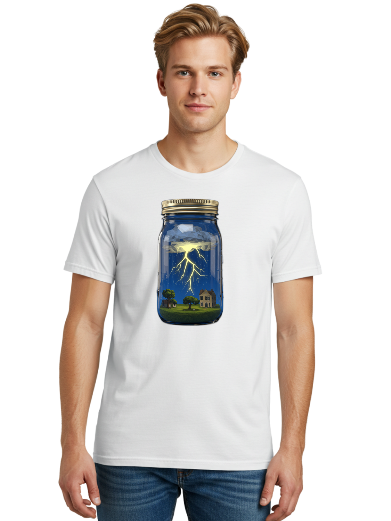 Lightning-In-A-Jar-8 Men'S Graphic Tee, 100% Cotton, Comfortable Casual Summer Wear, Machine Washable, Vintage Camera, Old Camera, Antique Camera, Black Camera, Classic Photography, Photography Equipment, Nostalgic Device, Film Camera, Bam780