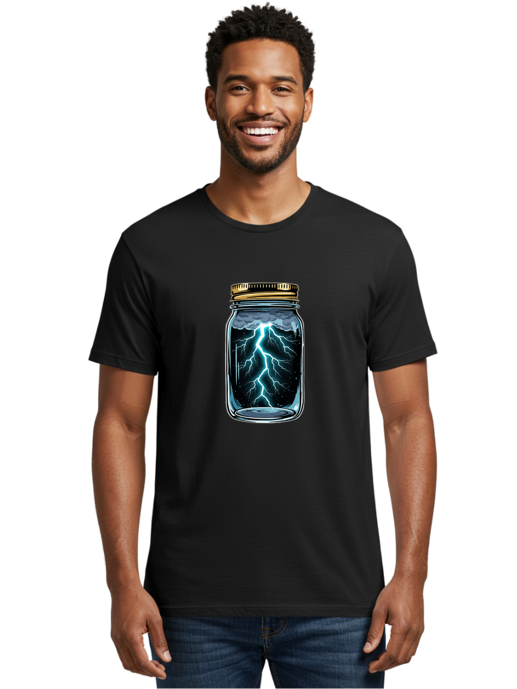 Lightning-In-A-Jar Men'S Graphic Tee, 100% Cotton, Comfortable Casual Summer Wear, Machine Washable, Vintage Camera, Old Camera, Antique Camera, Black Camera, Classic Photography, Photography Equipment, Nostalgic Device, Film Camera, Bam781