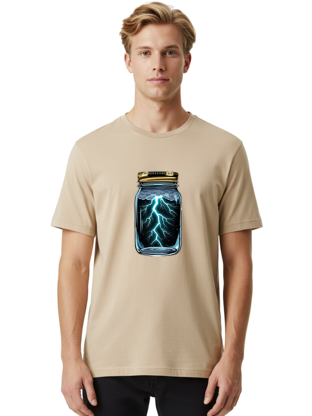 Lightning-In-A-Jar Men'S Graphic Tee, 100% Cotton, Comfortable Casual Summer Wear, Machine Washable, Vintage Camera, Old Camera, Antique Camera, Black Camera, Classic Photography, Photography Equipment, Nostalgic Device, Film Camera, Bam781