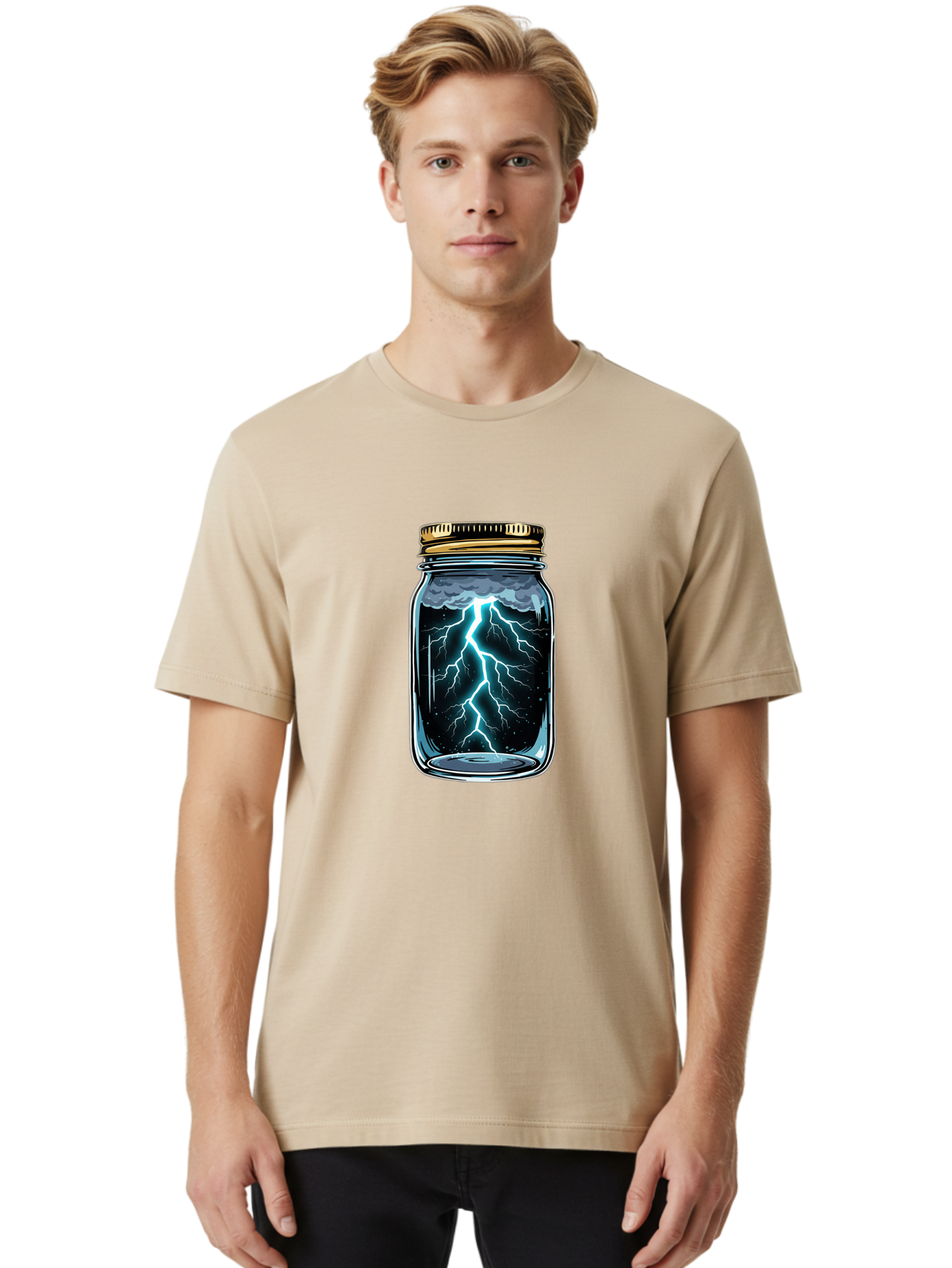 Lightning-In-A-Jar Men'S Graphic Tee, 100% Cotton, Comfortable Casual Summer Wear, Machine Washable, Vintage Camera, Old Camera, Antique Camera, Black Camera, Classic Photography, Photography Equipment, Nostalgic Device, Film Camera, Bam781