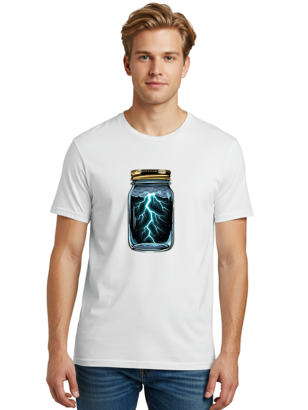 Lightning-In-A-Jar Men'S Graphic Tee, 100% Cotton, Comfortable Casual Summer Wear, Machine Washable, Vintage Camera, Old Camera, Antique Camera, Black Camera, Classic Photography, Photography Equipment, Nostalgic Device, Film Camera, Bam781