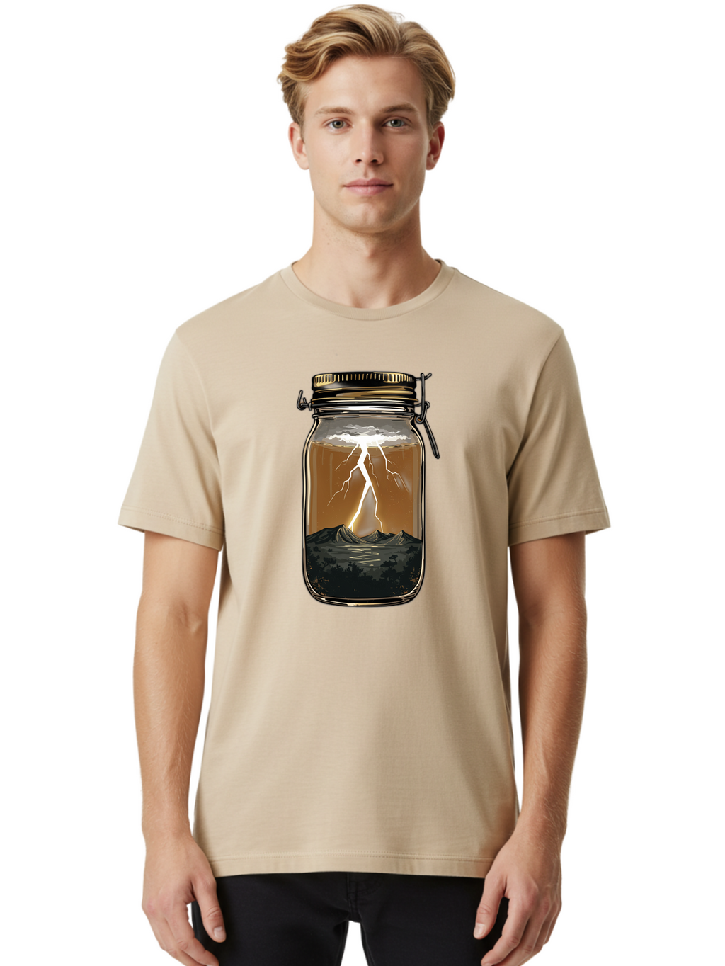 Lightning-In-Jar Men'S Graphic Tee, 100% Cotton, Comfortable Casual Summer Wear, Machine Washable, Vintage Camera, Old Camera, Antique Camera, Black Camera, Classic Photography, Photography Equipment, Nostalgic Device, Film Camera, Camera Art Bam782