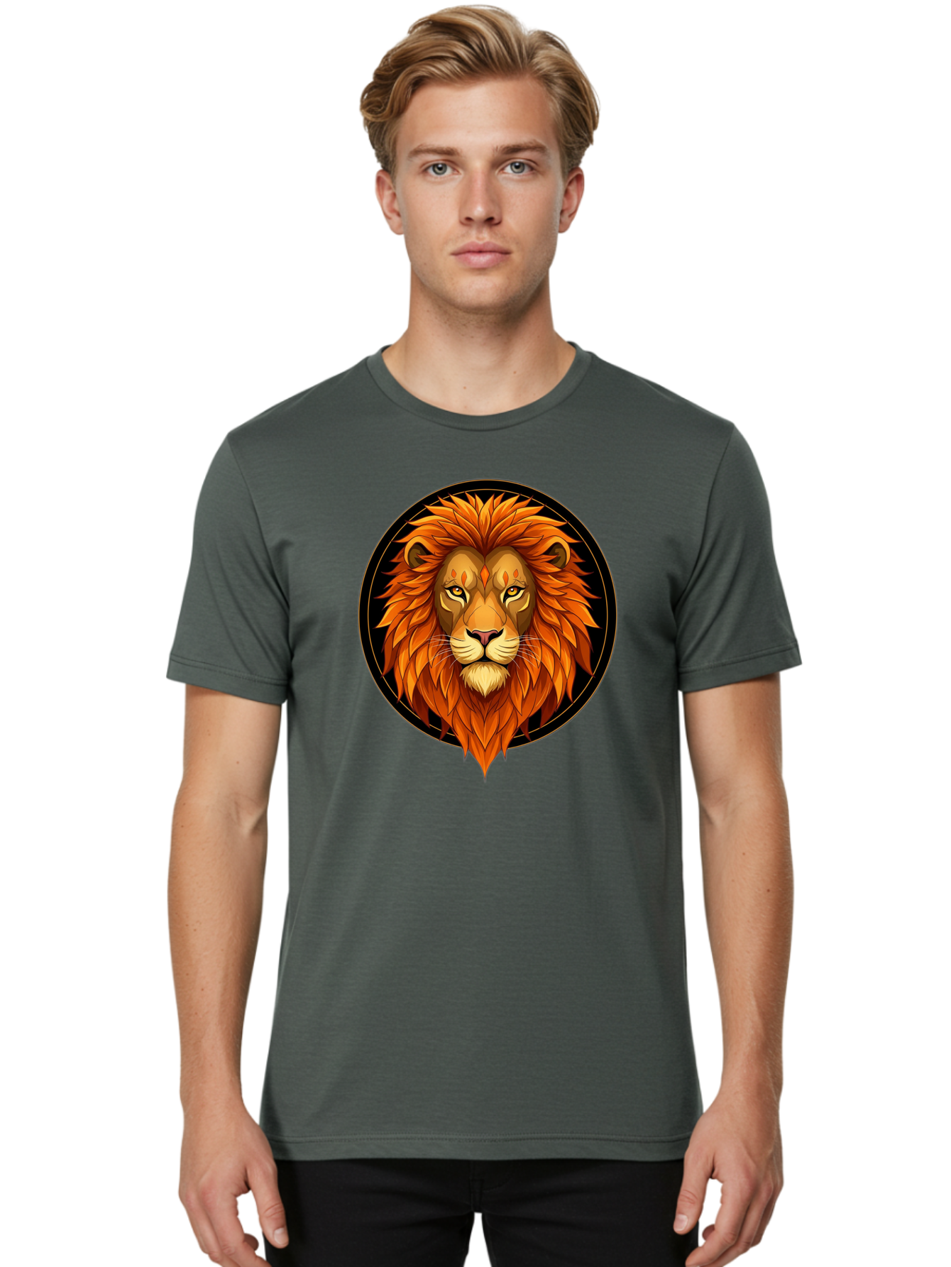 Lion-Head-Logo Men'S Graphic Tee, 100% Cotton, Comfortable Casual Summer Wear, Machine Washable, Vintage Camera, Old Camera, Antique Camera, Black Camera, Classic Photography, Photography Equipment, Nostalgic Device, Film Camera, Camera Art Bam786
