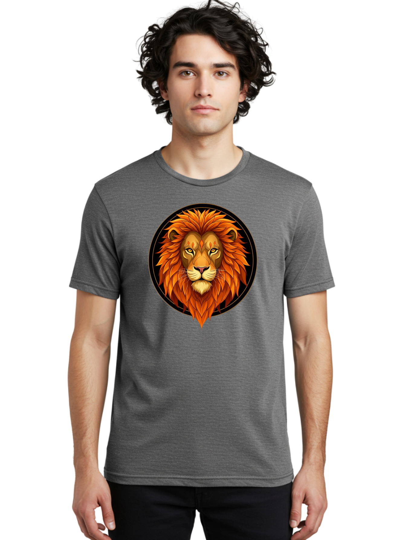 Lion-Head-Logo Men'S Graphic Tee, 100% Cotton, Comfortable Casual Summer Wear, Machine Washable, Vintage Camera, Old Camera, Antique Camera, Black Camera, Classic Photography, Photography Equipment, Nostalgic Device, Film Camera, Camera Art Bam786