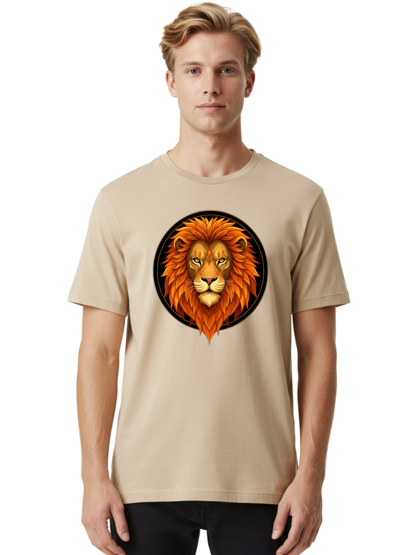 Lion-Head-Logo Men'S Graphic Tee, 100% Cotton, Comfortable Casual Summer Wear, Machine Washable, Vintage Camera, Old Camera, Antique Camera, Black Camera, Classic Photography, Photography Equipment, Nostalgic Device, Film Camera, Camera Art Bam786