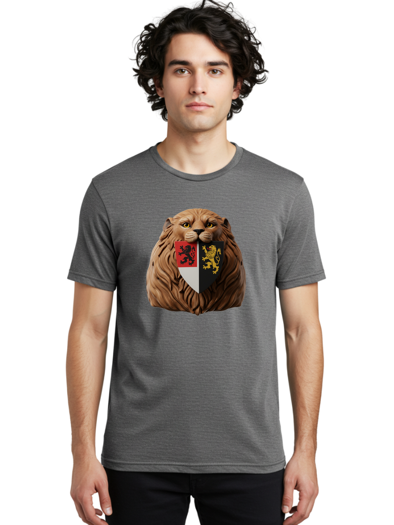 Lion-Shield-Crest Men'S Graphic Tee, 100% Cotton, Comfortable Casual Summer Wear, Machine Washable, Vintage Camera, Old Camera, Antique Camera, Black Camera, Classic Photography, Photography Equipment, Nostalgic Device, Film Camera, Camera Art Bam787