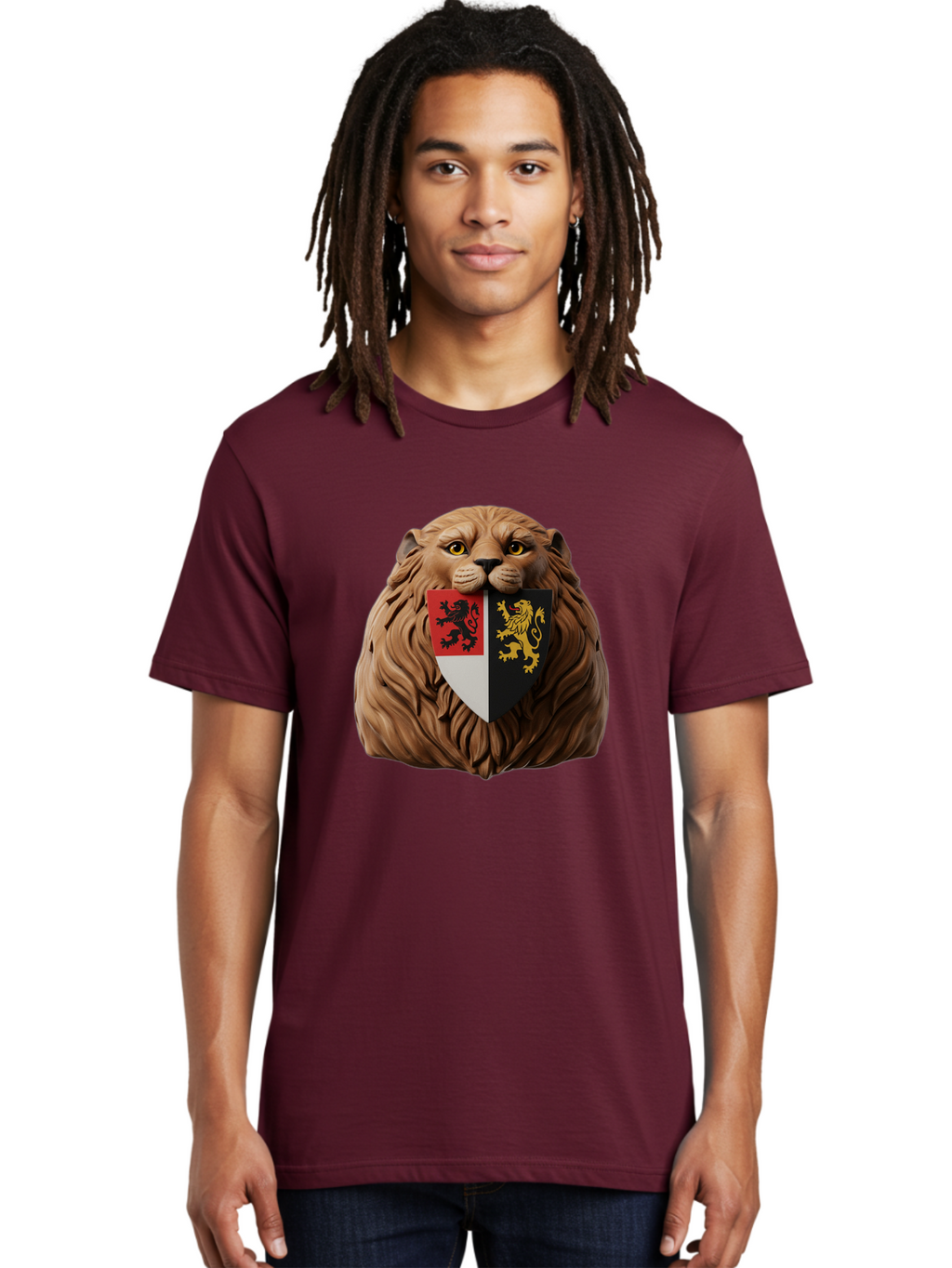 Lion-Shield-Crest Men'S Graphic Tee, 100% Cotton, Comfortable Casual Summer Wear, Machine Washable, Vintage Camera, Old Camera, Antique Camera, Black Camera, Classic Photography, Photography Equipment, Nostalgic Device, Film Camera, Camera Art Bam787