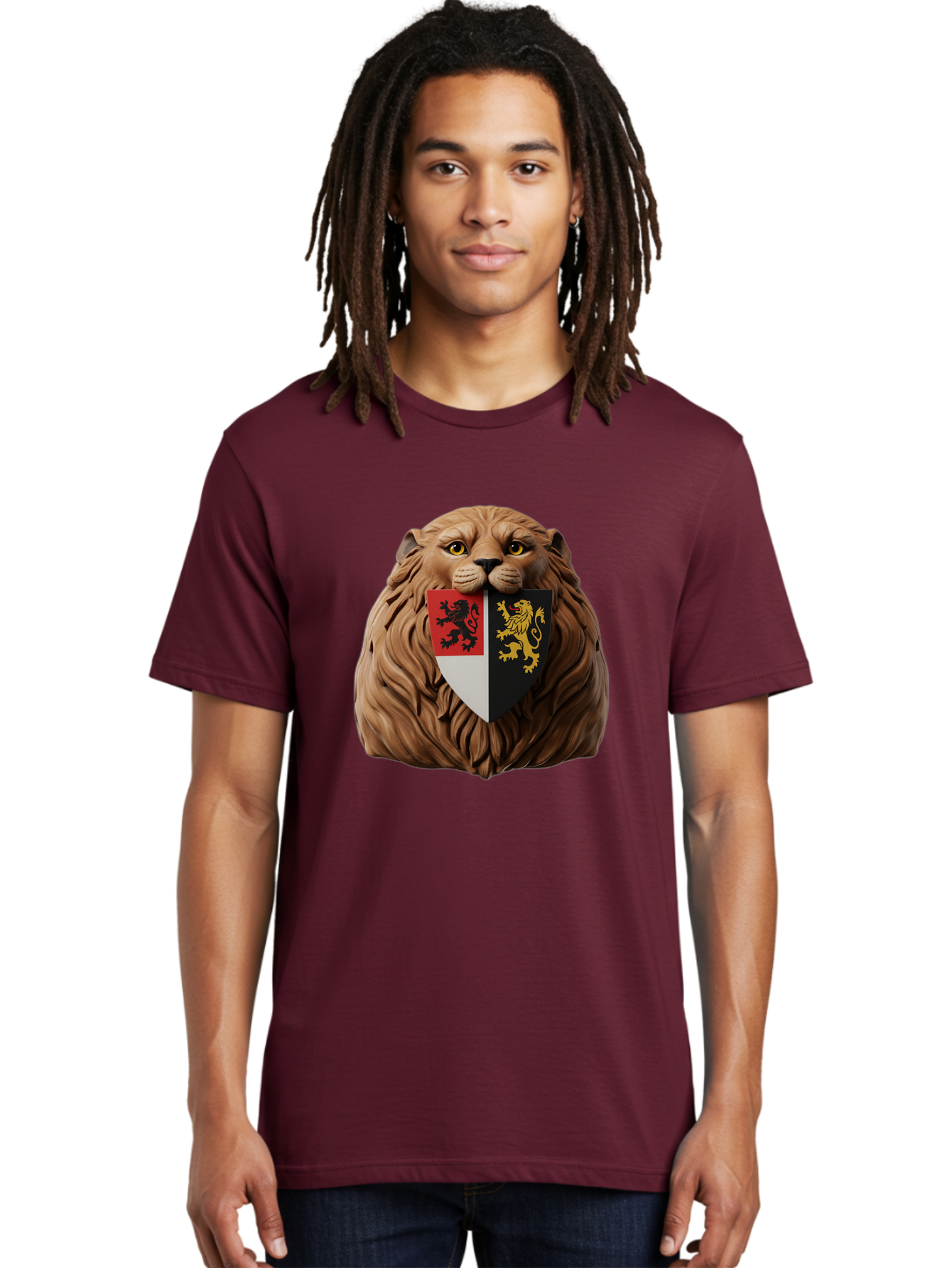 Lion-Shield-Crest Men'S Graphic Tee, 100% Cotton, Comfortable Casual Summer Wear, Machine Washable, Vintage Camera, Old Camera, Antique Camera, Black Camera, Classic Photography, Photography Equipment, Nostalgic Device, Film Camera, Camera Art Bam787