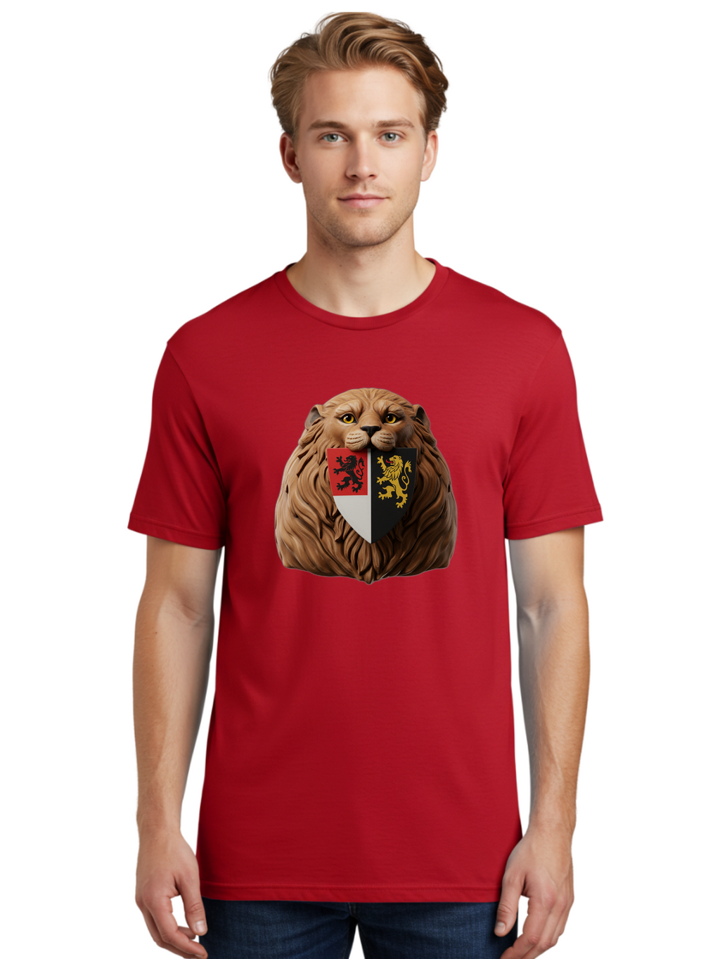 Lion-Shield-Crest Men'S Graphic Tee, 100% Cotton, Comfortable Casual Summer Wear, Machine Washable, Vintage Camera, Old Camera, Antique Camera, Black Camera, Classic Photography, Photography Equipment, Nostalgic Device, Film Camera, Camera Art Bam787
