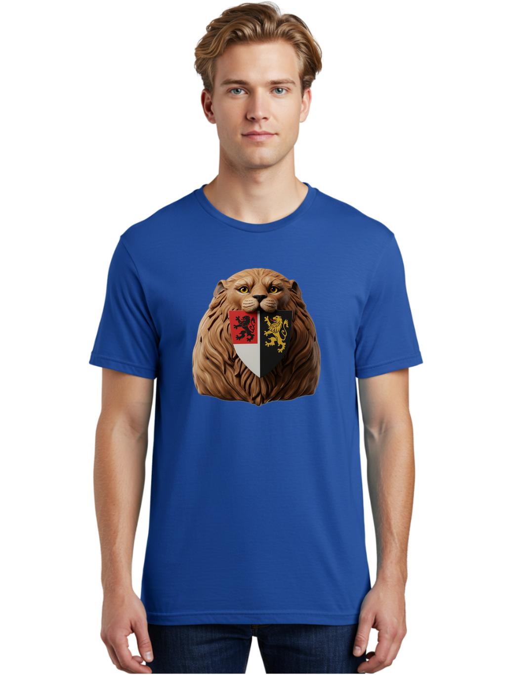Lion-Shield-Crest Men'S Graphic Tee, 100% Cotton, Comfortable Casual Summer Wear, Machine Washable, Vintage Camera, Old Camera, Antique Camera, Black Camera, Classic Photography, Photography Equipment, Nostalgic Device, Film Camera, Camera Art Bam787