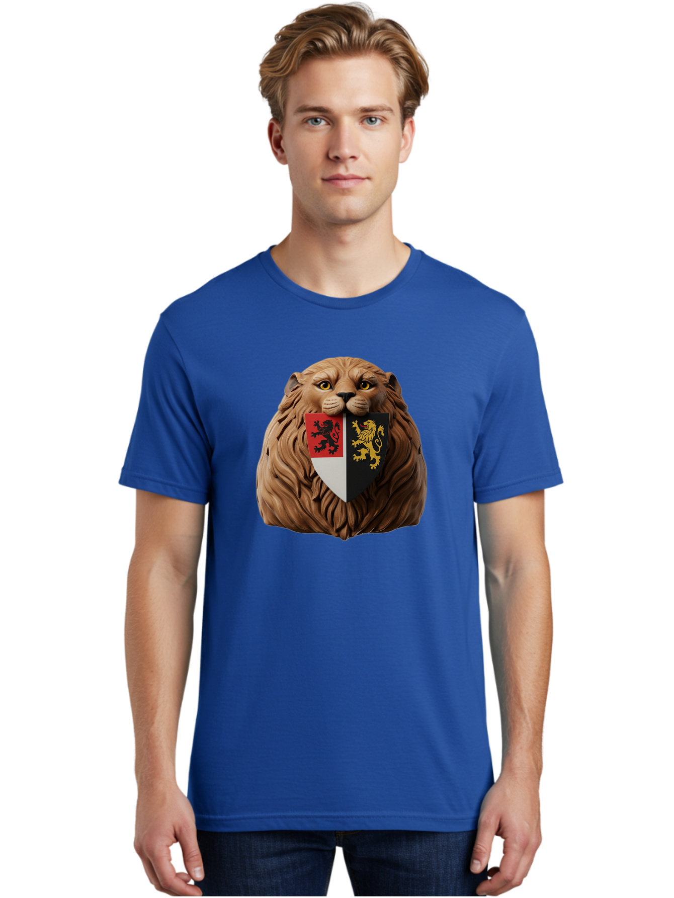 Lion-Shield-Crest Men'S Graphic Tee, 100% Cotton, Comfortable Casual Summer Wear, Machine Washable, Vintage Camera, Old Camera, Antique Camera, Black Camera, Classic Photography, Photography Equipment, Nostalgic Device, Film Camera, Camera Art Bam787