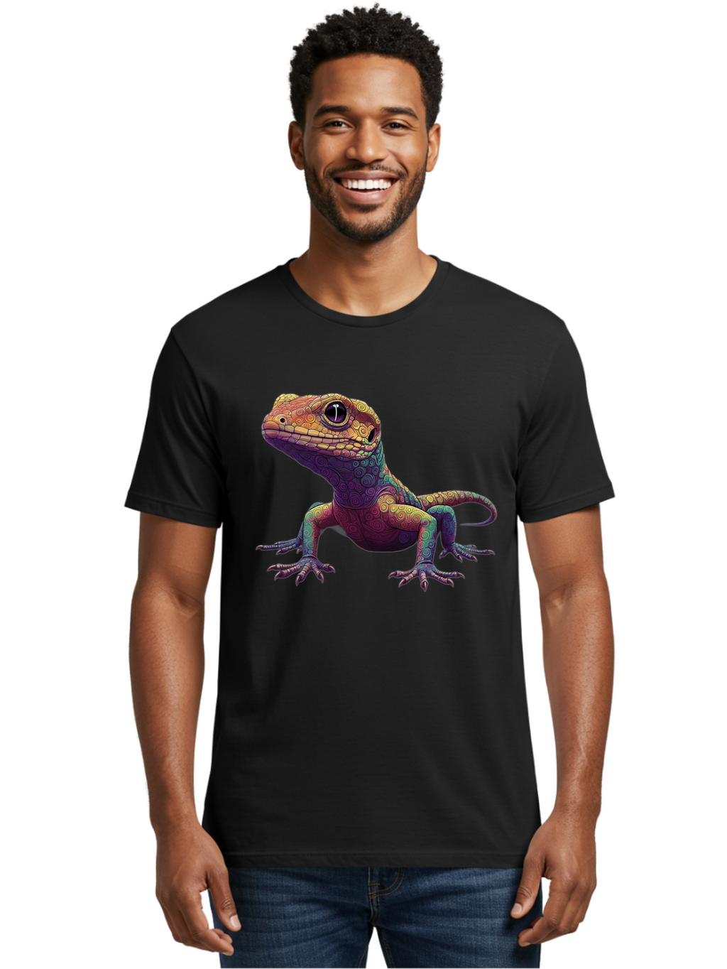 Lizard-1 Men'S Graphic Tee, 100% Cotton, Comfortable Casual Summer Wear, Machine Washable, Vintage Camera, Old Camera, Antique Camera, Black Camera, Classic Photography, Photography Equipment, Nostalgic Device, Film Camera, Camera Art Bam792
