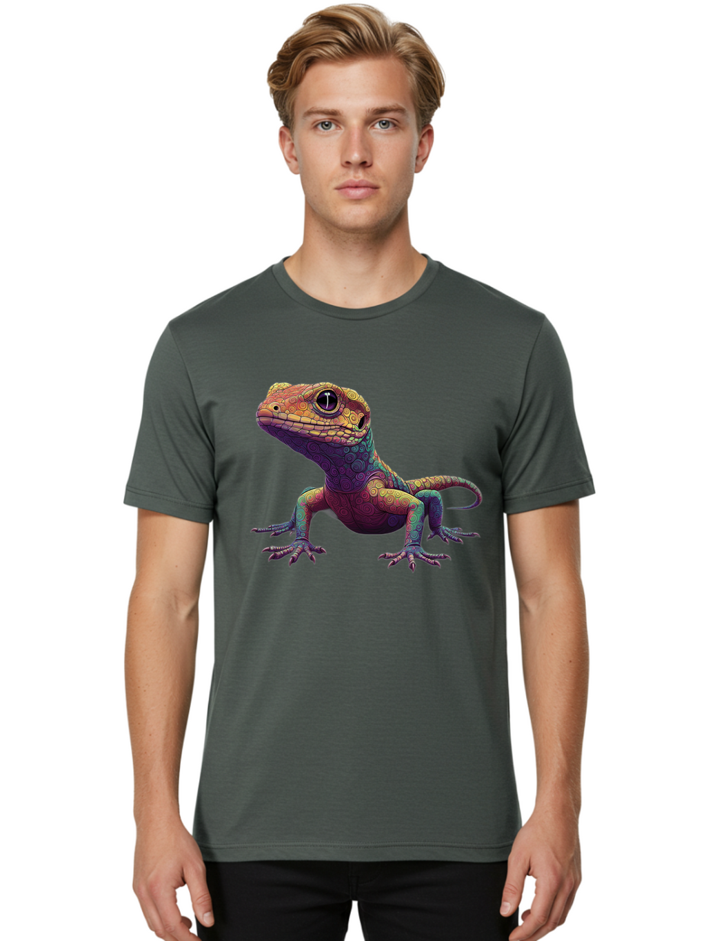Lizard-1 Men'S Graphic Tee, 100% Cotton, Comfortable Casual Summer Wear, Machine Washable, Vintage Camera, Old Camera, Antique Camera, Black Camera, Classic Photography, Photography Equipment, Nostalgic Device, Film Camera, Camera Art Bam792