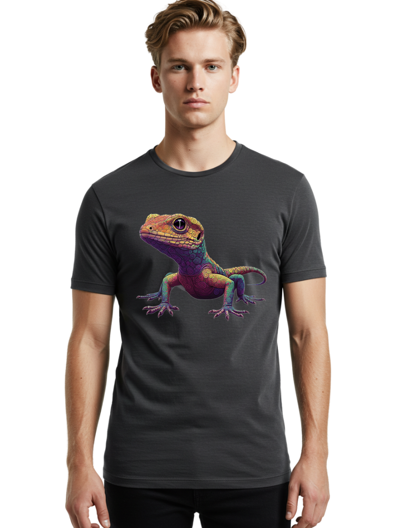 Lizard-1 Men'S Graphic Tee, 100% Cotton, Comfortable Casual Summer Wear, Machine Washable, Vintage Camera, Old Camera, Antique Camera, Black Camera, Classic Photography, Photography Equipment, Nostalgic Device, Film Camera, Camera Art Bam792